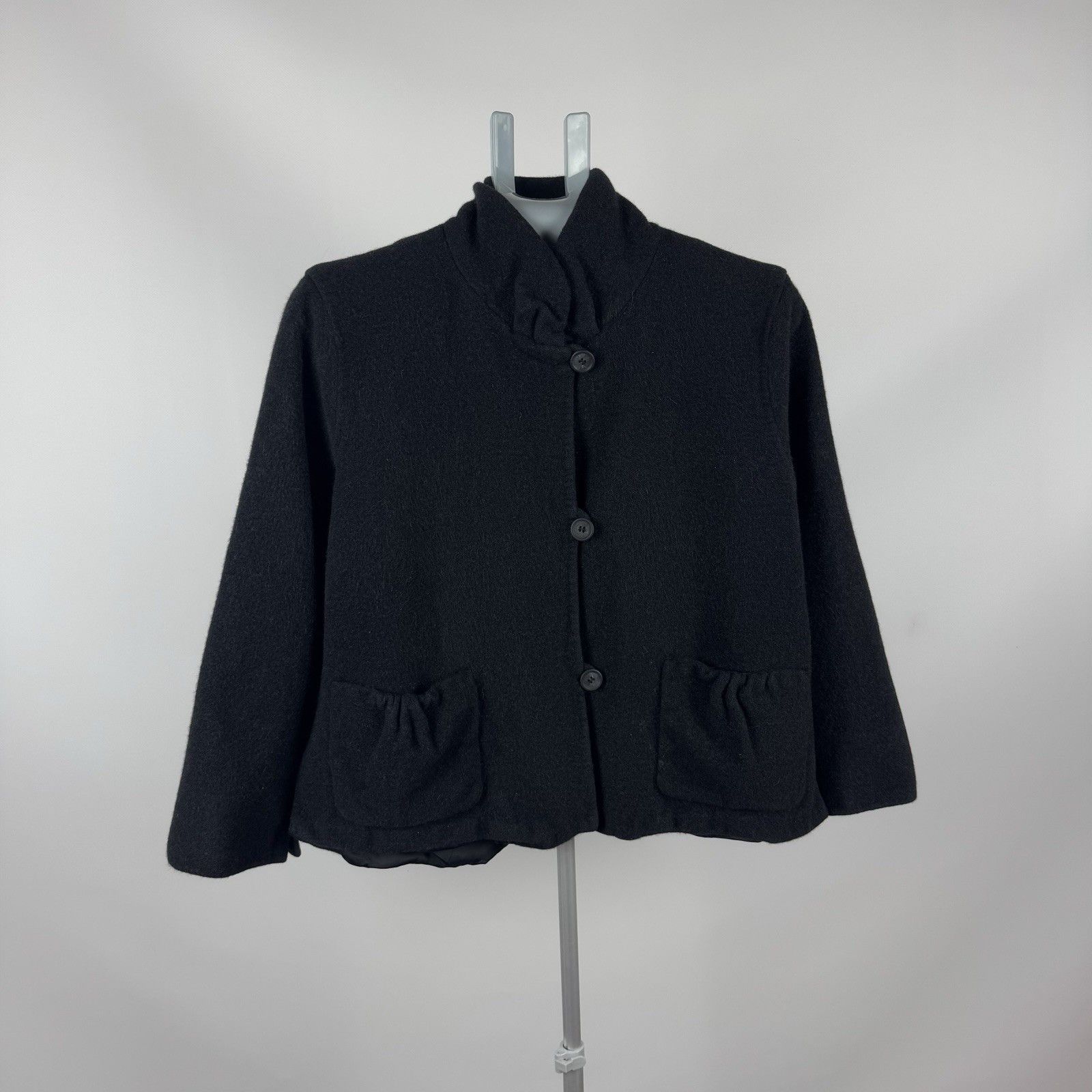 OSKA OSKA Jacket Pea Coat Angora Blend Ruched Pockets Woman’s Size XS / US 0-2 / IT 36-38 - 2 Thumbnail