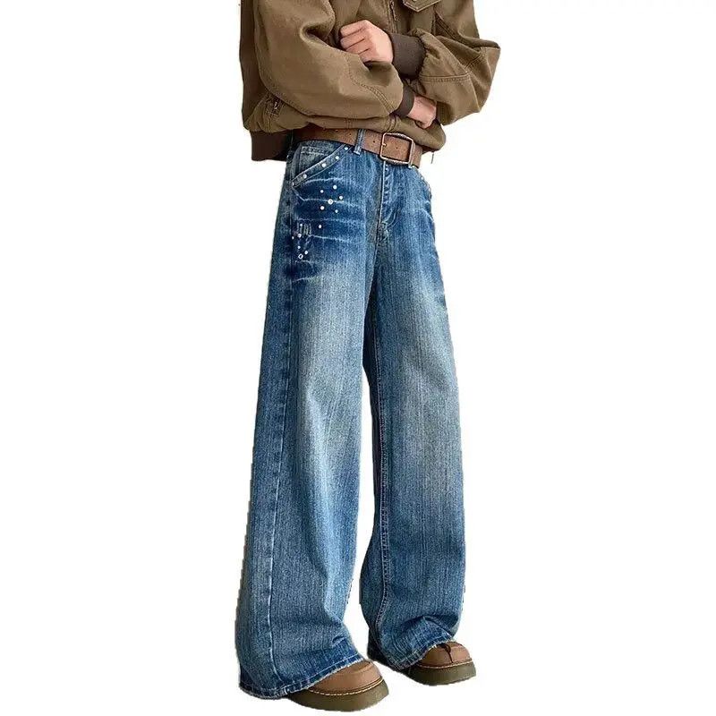 Japanese Brand × Jean Retro loose wide leg lightning straight leg jeans Size US 32 / EU 48 - 4 Thumbnail