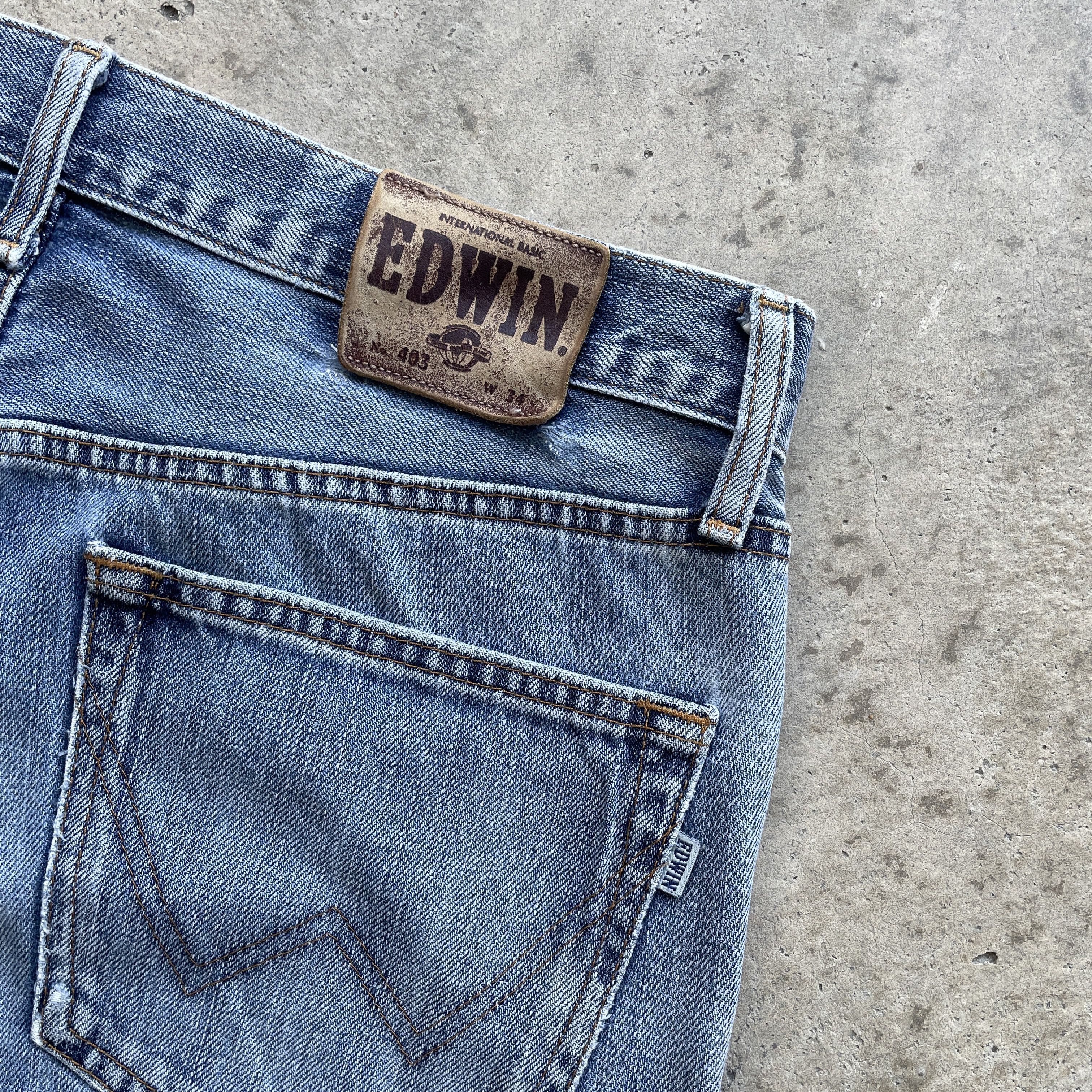 Edwin × Japanese Brand × Vintage W33 VINTAGE EDWIN 403 JEANS DISTRESSED DENIM FADED PANTS Size US 33 - 7 Thumbnail