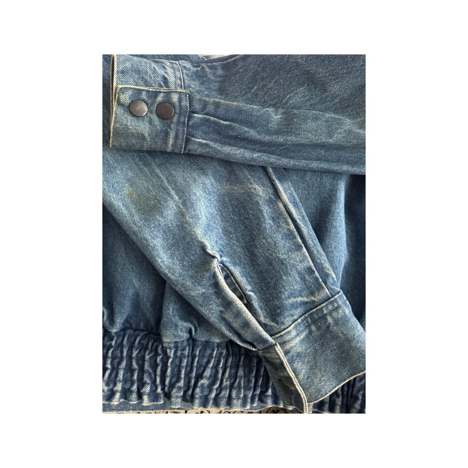 Vintage 1980s Vintage Denim Puff Sleeve Bomber Jacket Women’s Medium Size M / US 6-8 / IT 42-44 - 13 Thumbnail