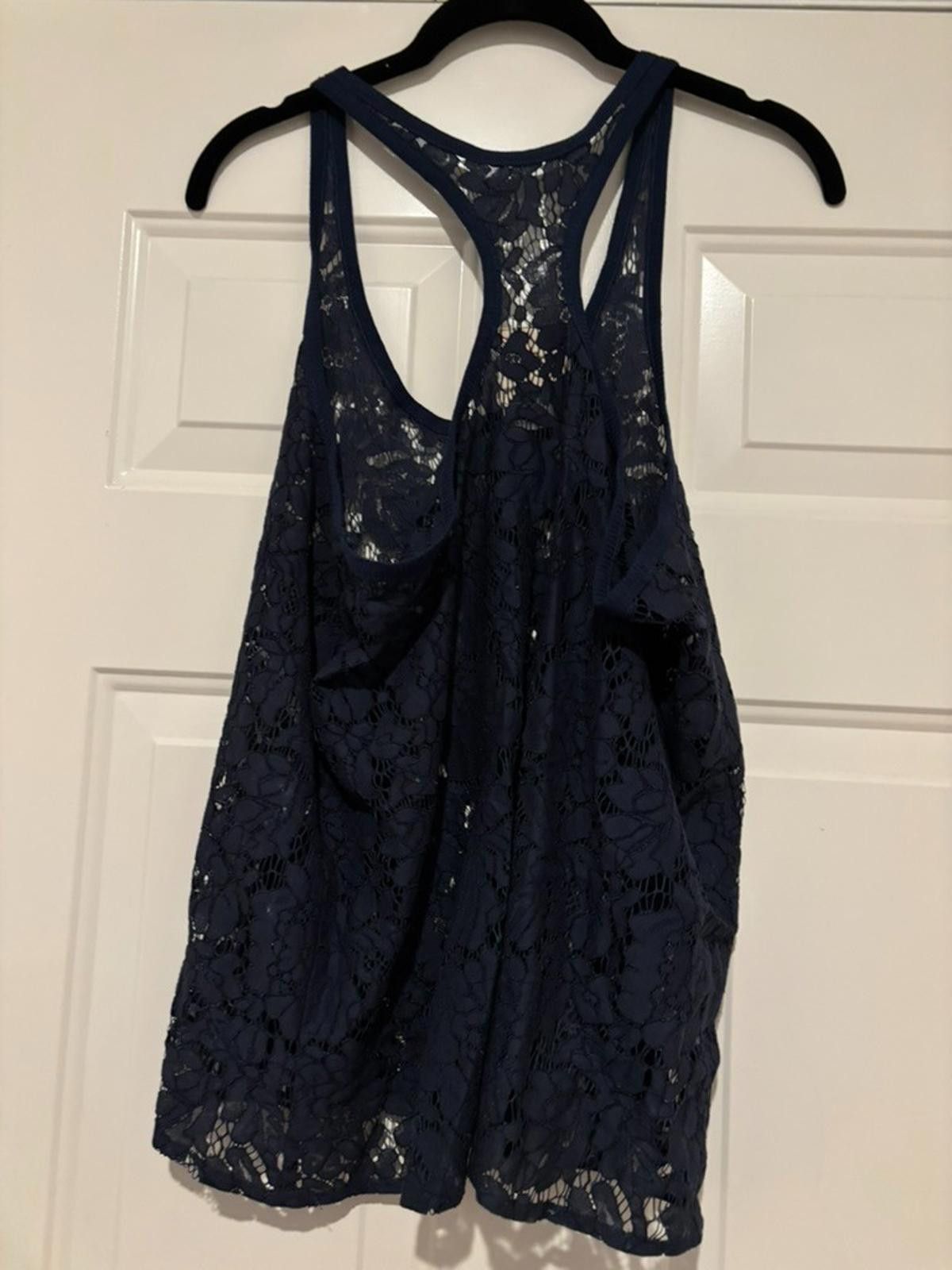 Chase Authentics Womens Chaser navy lace racerback tank sz. M #377 Size M / US 6-8 / IT 42-44 - 2 Thumbnail