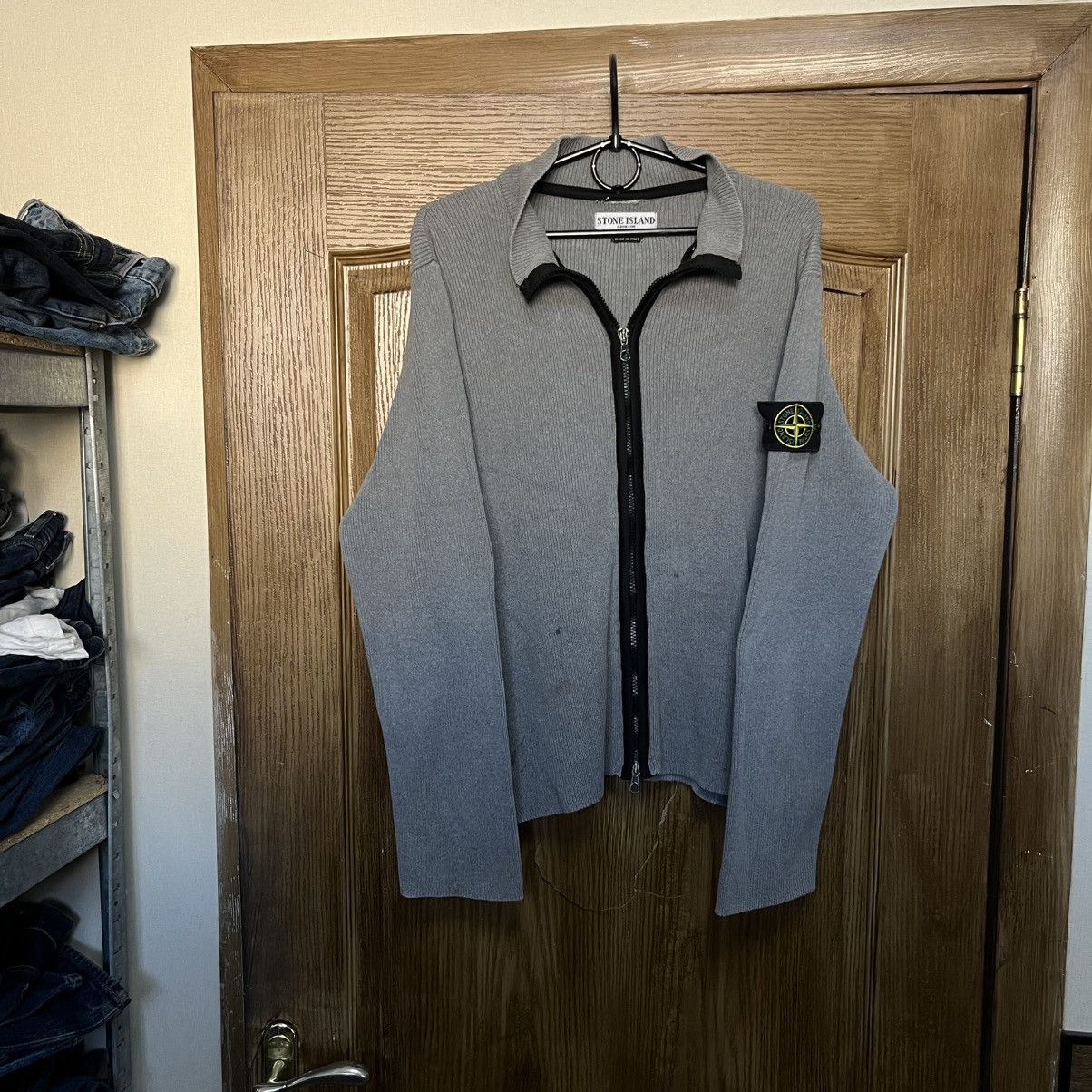 Stone Island Vintage Stone Island Zip Up Wool Knit Hoodie Size US M / EU 48-50 / 2 - 1 Thumbnail
