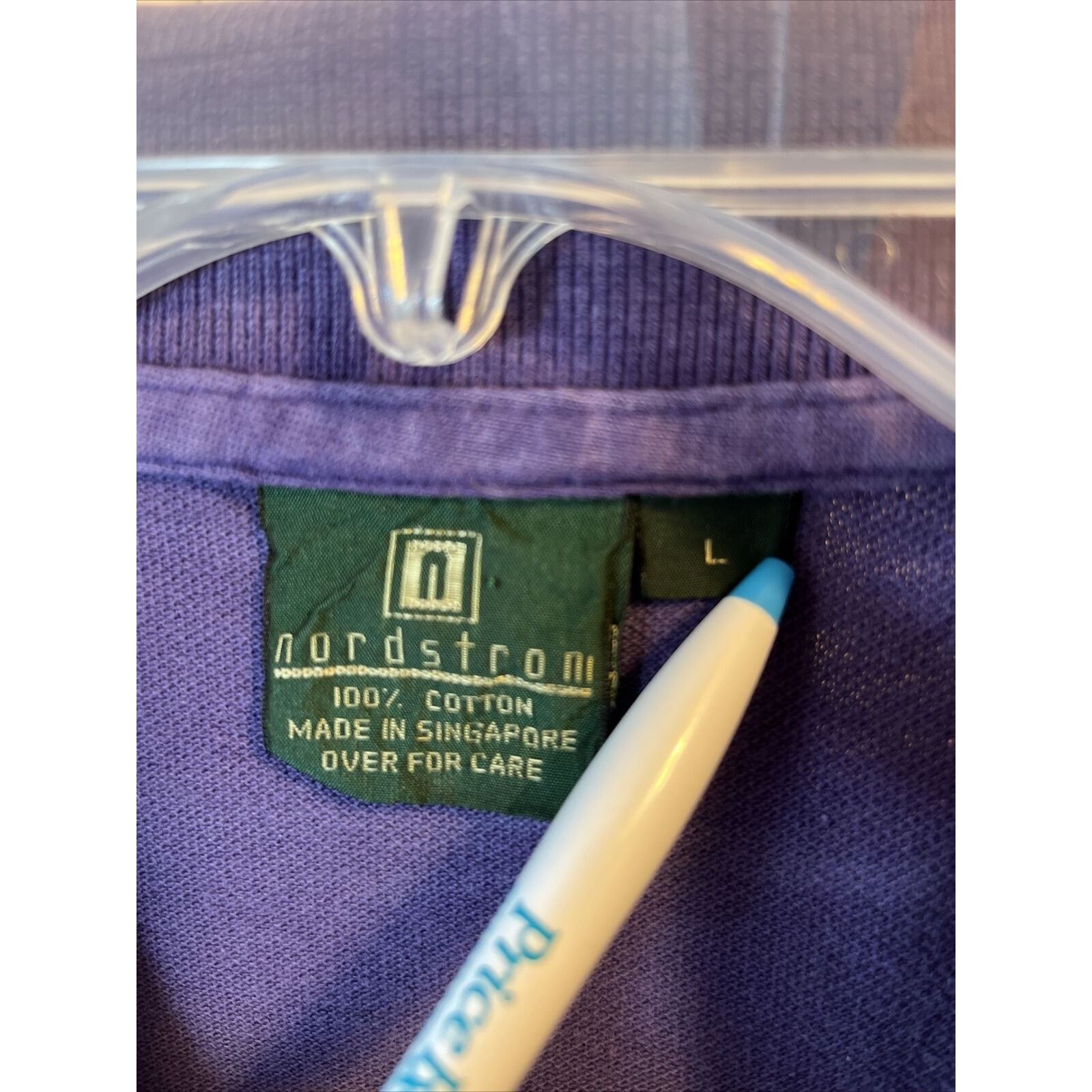 Nordstrom Nordstrom Mens L Purple Short Sleeve Button cotton golf polo Size US L / EU 52-54 / 3 - 2 Thumbnail