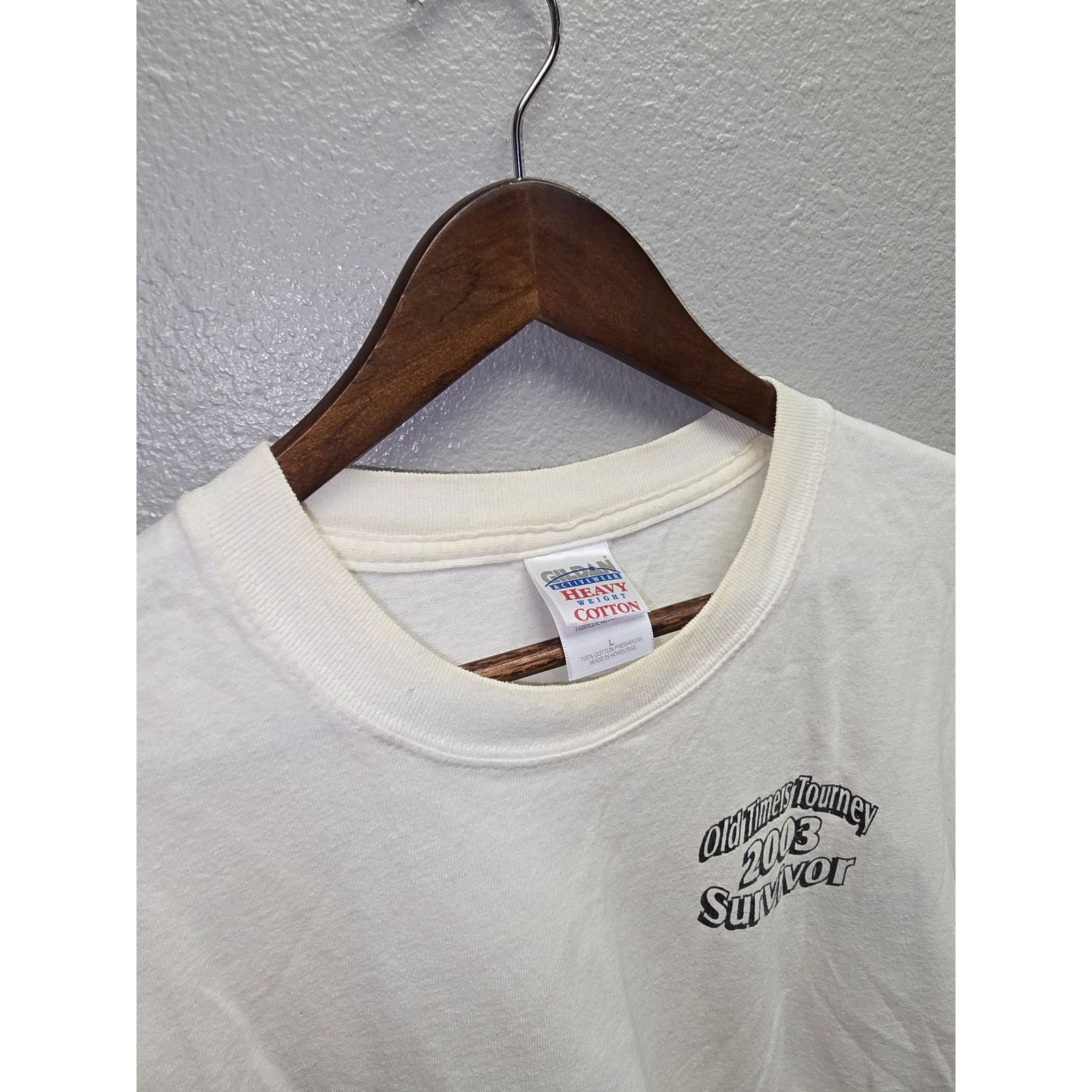 Vintage Vintage Wrestling Shirt Old Timers Tourney White Tee Large Size US L / EU 52-54 / 3 - 4 Thumbnail