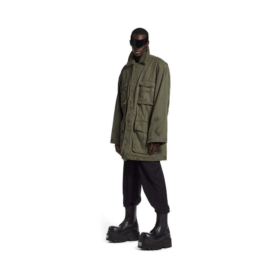 Balenciaga o1w1db10326 Disproportionate Parka in Green Size US L / EU 52-54 / 3 - 1 Thumbnail