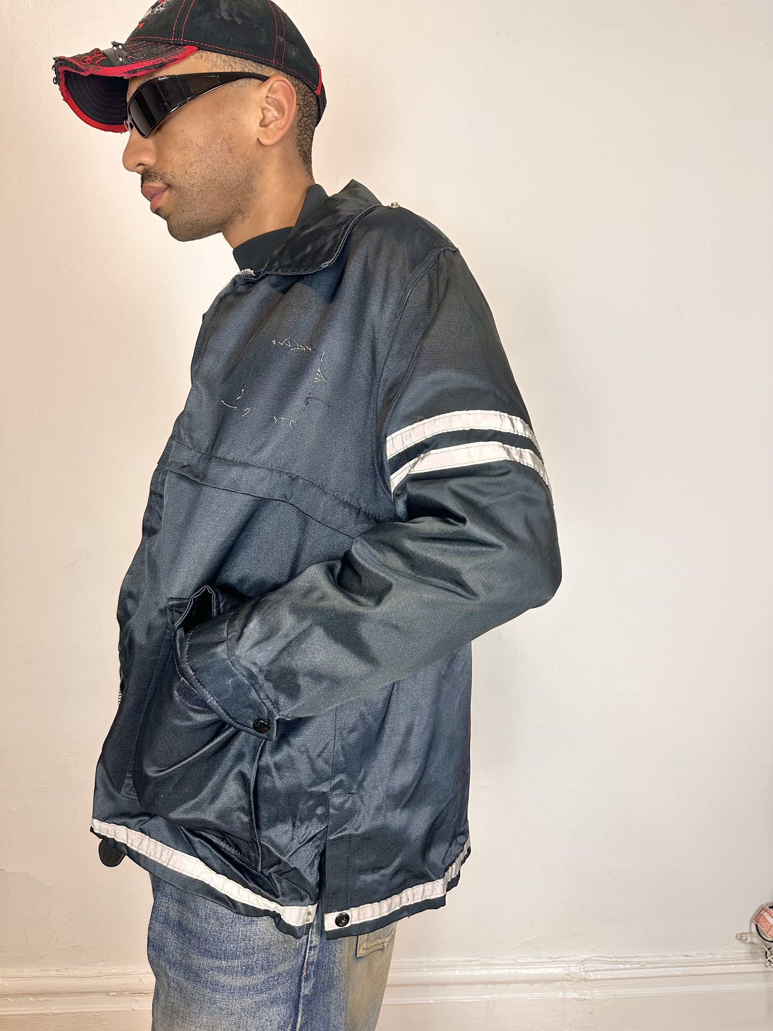 Vintage Vintage Dark Blue High Vis Utility Work Jacket - XL Size US XL / EU 56 / 4 - 5 Thumbnail