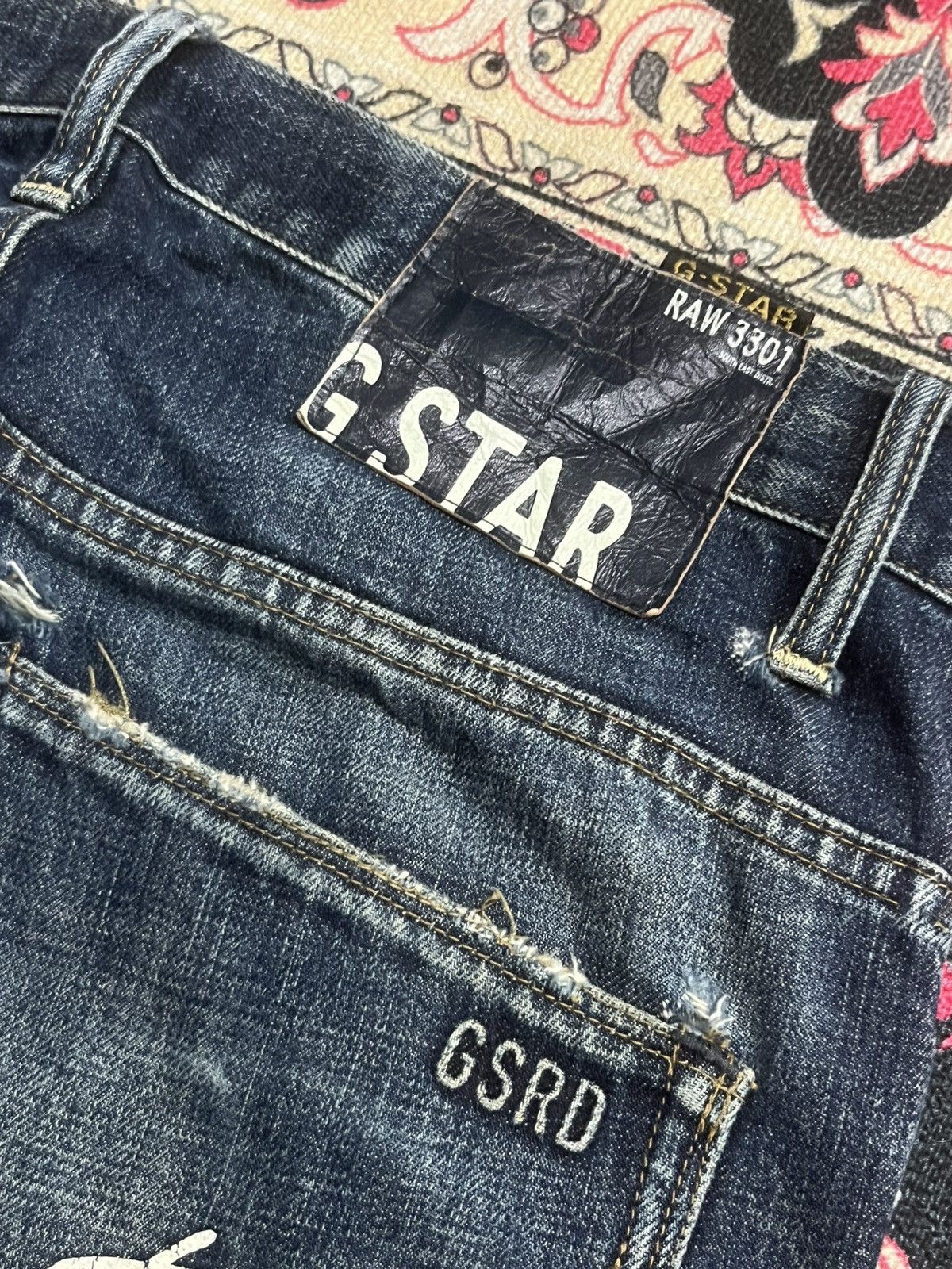 G-Star Vintage Japanese Brand G Star Dark Blue Way Whisker Jeans Size US 32 / EU 48 - 10 Thumbnail