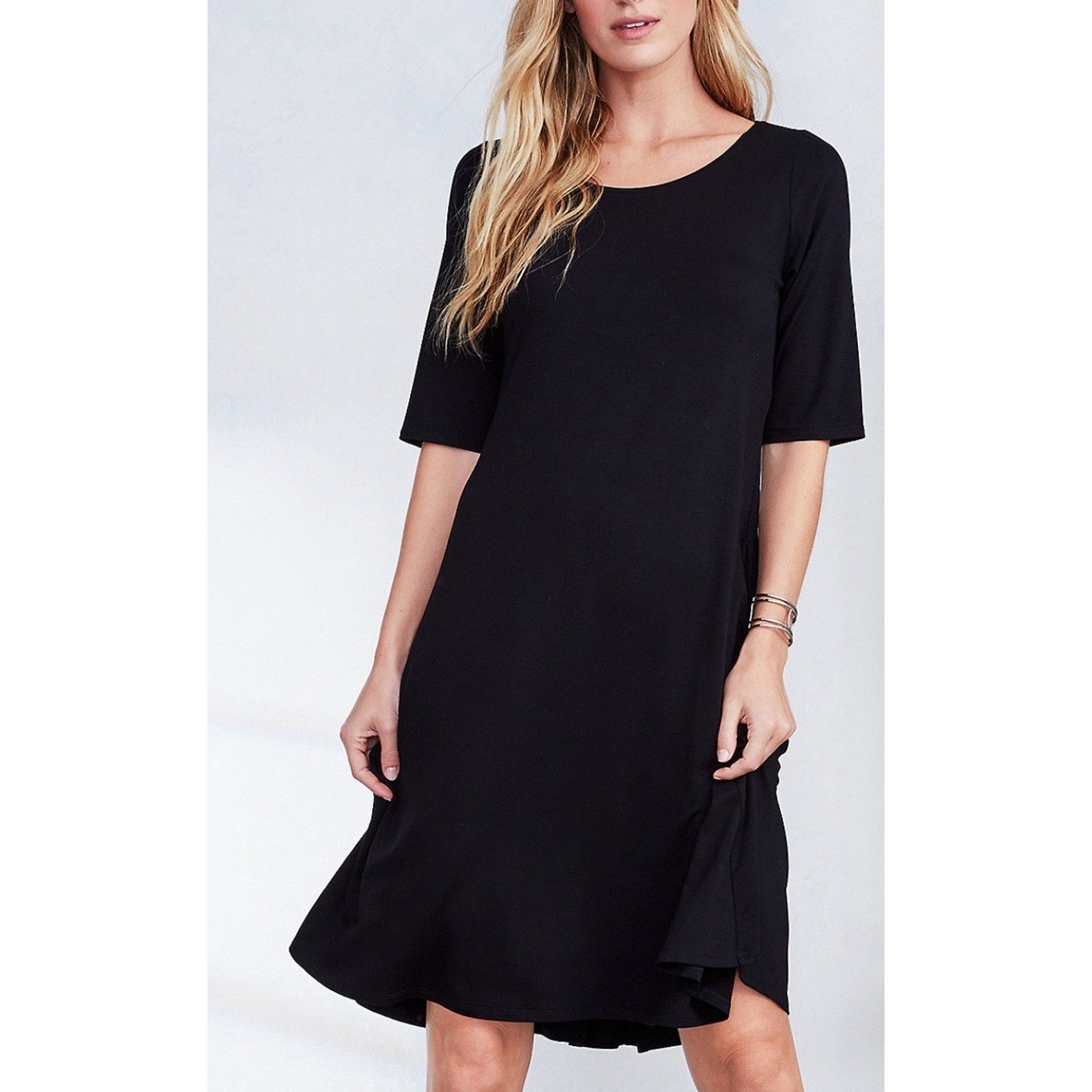 Eileen Fisher EILEEN FISHER Fine Flare Dress Black XL A001831 Size XL / US 12-14 / IT 48-50 - 1 Thumbnail