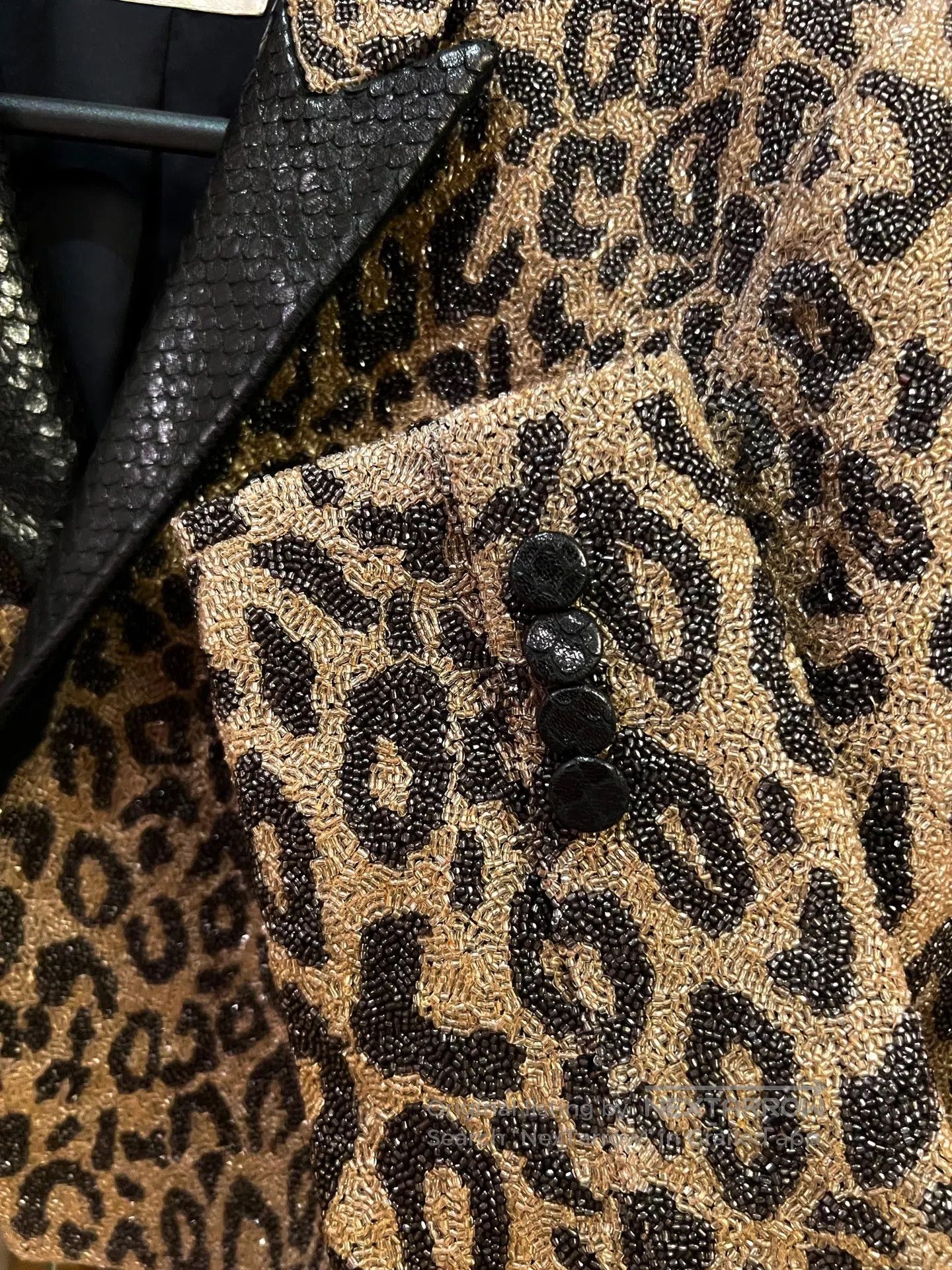 Saint Laurent Paris Saint Laurent Paris Black and Gold Glaze Snake Skin Leopar Size US M / EU 48-50 / 2 - 4 Thumbnail