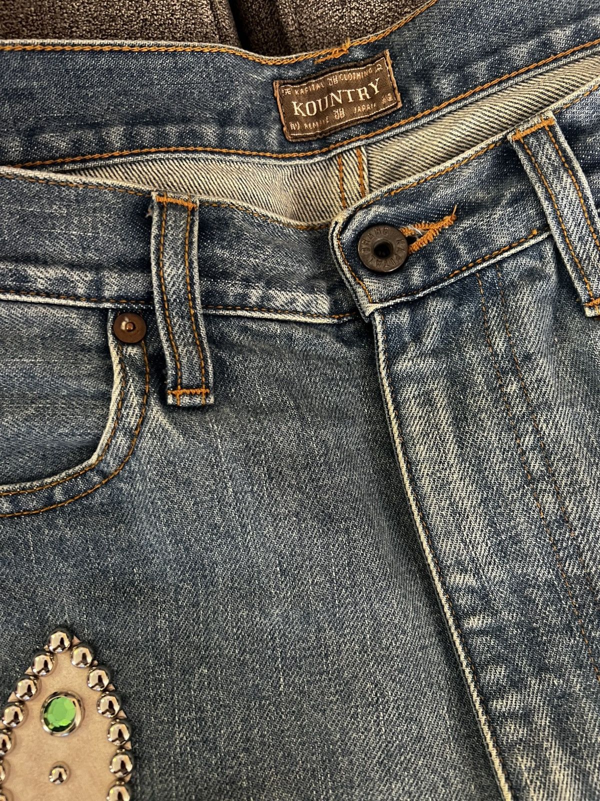 Kapital Kapital 14oz Studs Remake Denim Shorts Size US 36 / EU 52 - 4 Thumbnail
