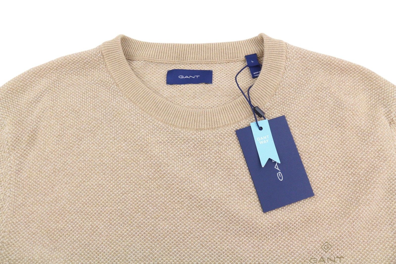 Gant MULTI TEXTURE PIQUE C-NECK L Khaki Melange 88075 Size US L / EU 52-54 / 3 - 5 Thumbnail
