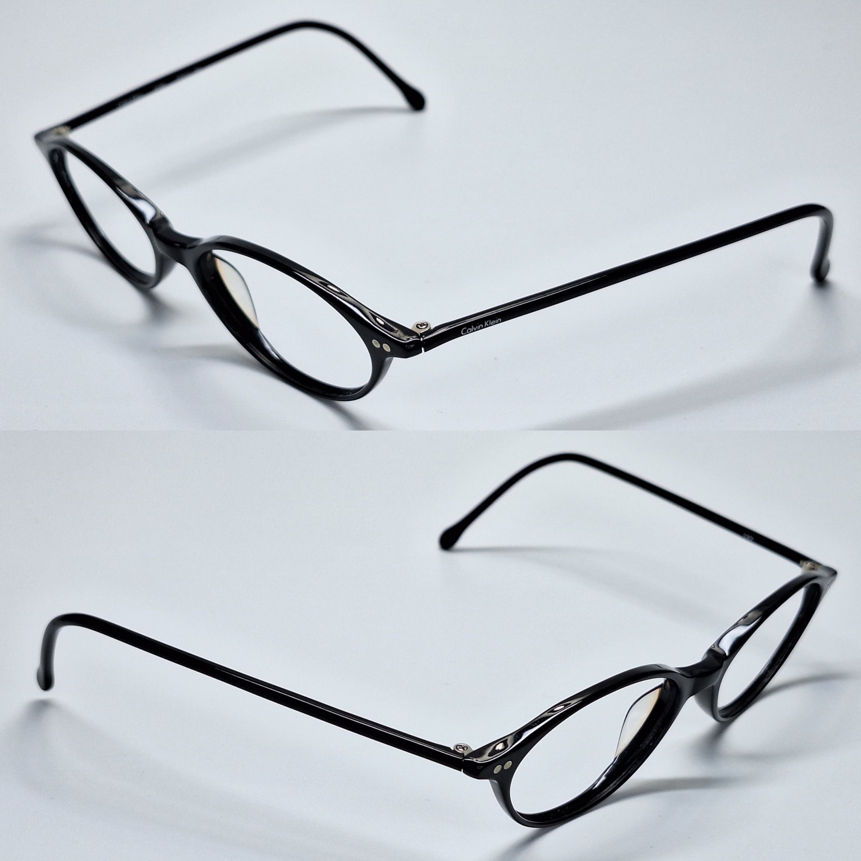 Calvin Klein Calvin Klein 3480 Black Oval Eyeglasses Vintage Geek-Chic Size ONE SIZE - 7 Thumbnail
