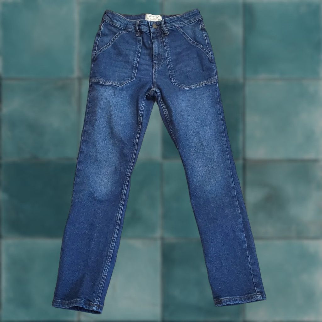 FatFace VINTAGE Fat Face Jeans Women Slim Cargo Sway Patch Pocket Eco Denim 26x27 Blue 98% Cotton 2% Elastane Size 30" / US 8 / IT 44 - 1 Thumbnail
