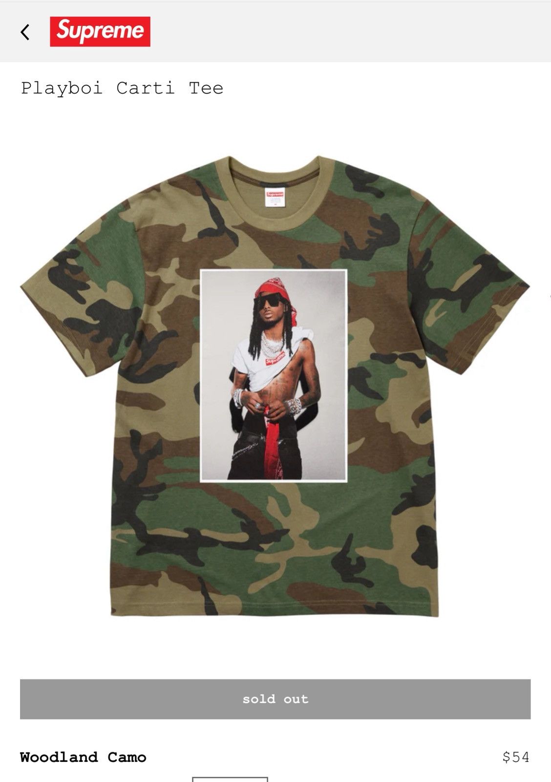 Supreme Playboi Carti Tee Size US L / EU 52-54 / 3 - 1 Thumbnail