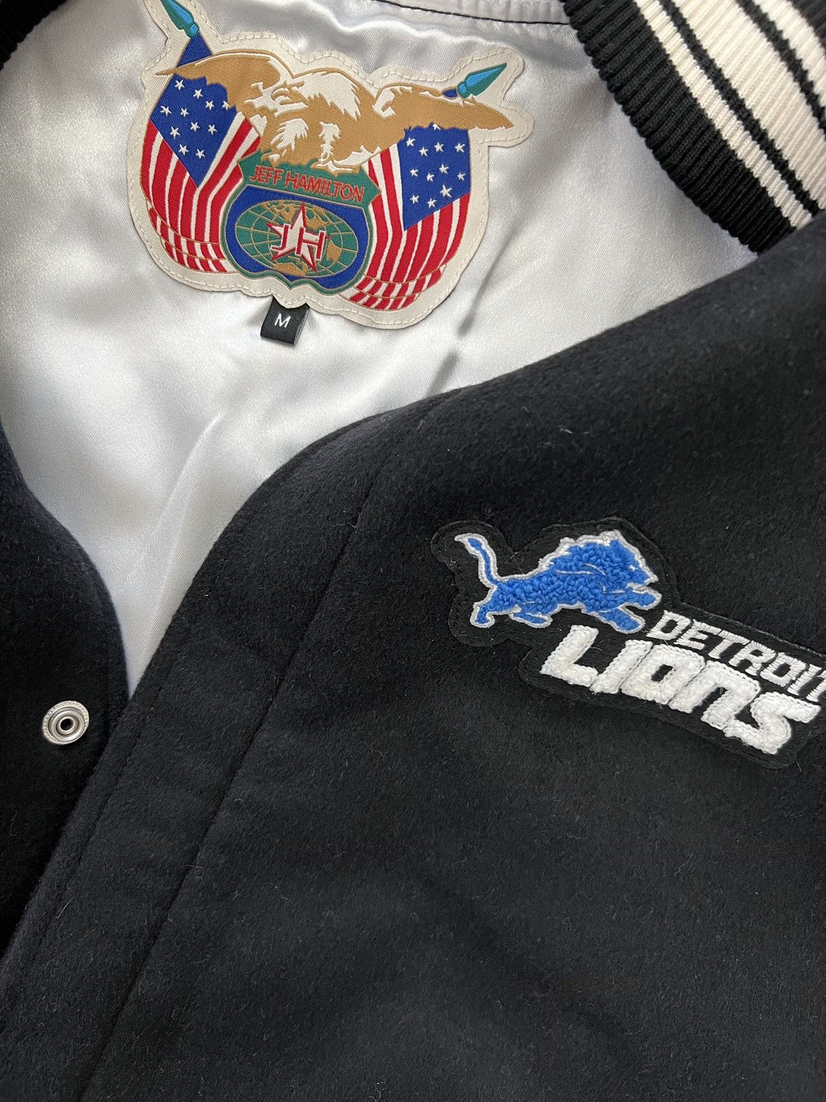 Jeff Hamilton Jeff Hamilton Detroit Lions Limited Wool & Leather Jacket Size US M / EU 48-50 / 2 - 2 Thumbnail