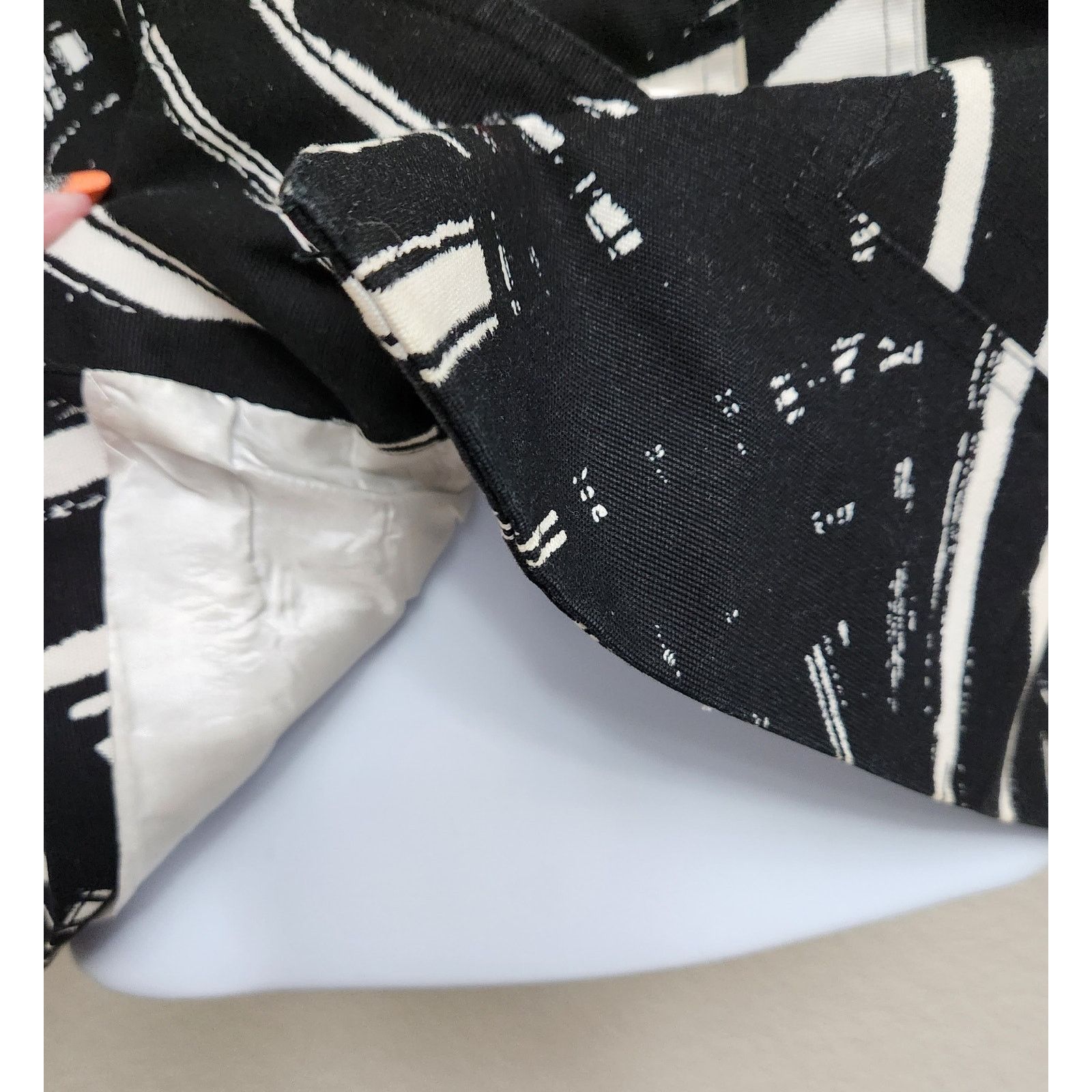 Other Black White Abstract Print 3 Button Cropped Blazer Large/XL Size L / US 10 / IT 46 - 3 Thumbnail