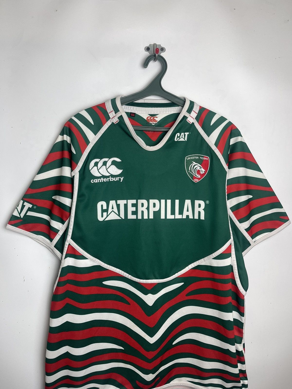 Canterbury of New Zealand × Vintage Canterbury Leicester Tigers Caterpillar Rugby Shirt Rugby Size US XL / EU 56 / 4 - 1 Thumbnail