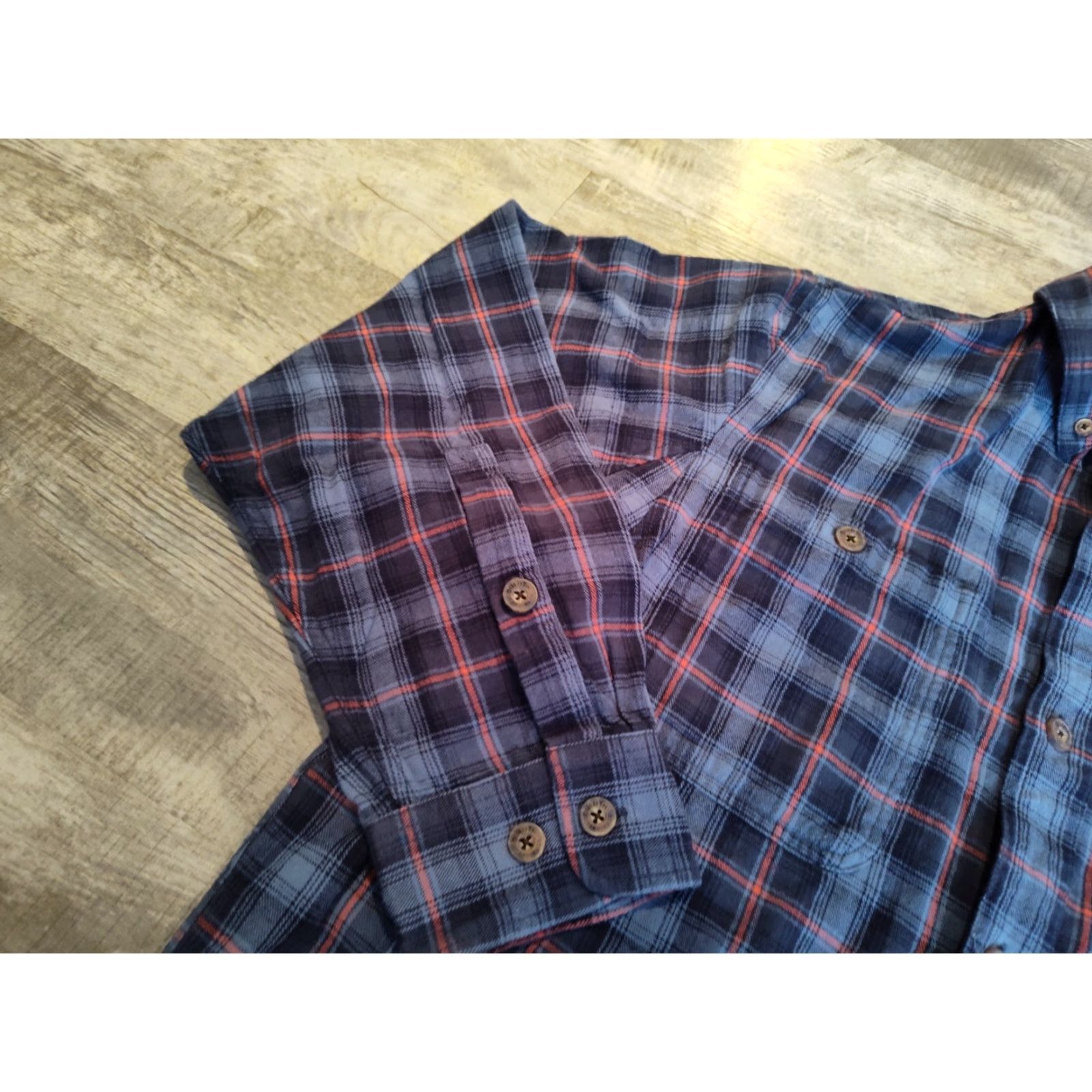CO Duluth Trading Co Flannel Shirt Men's XL Button-Up Long Sleeve Blue Check Relaxed Fit Outdoor Workwear Size US XL / EU 56 / 4 - 5 Thumbnail