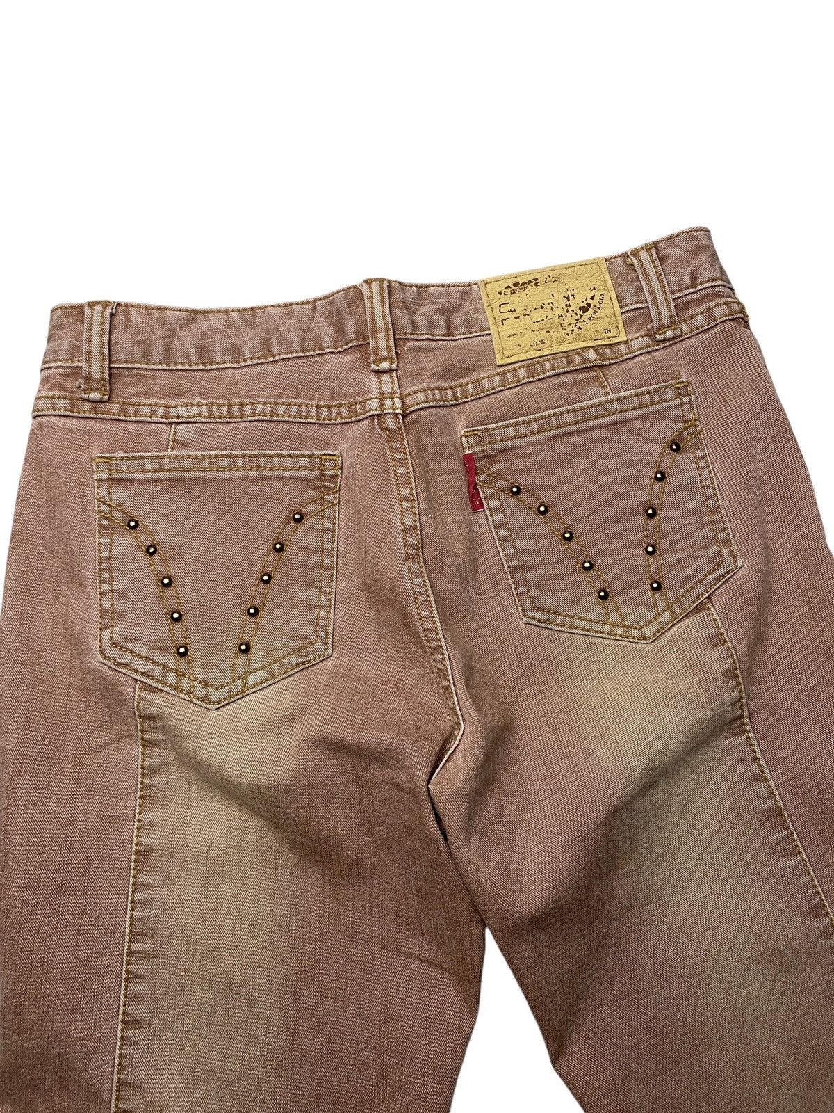 If Six Was Nine 2000's Lyon Deux Flared Studded Mudwash Jeans Size US 27 - 7 Thumbnail