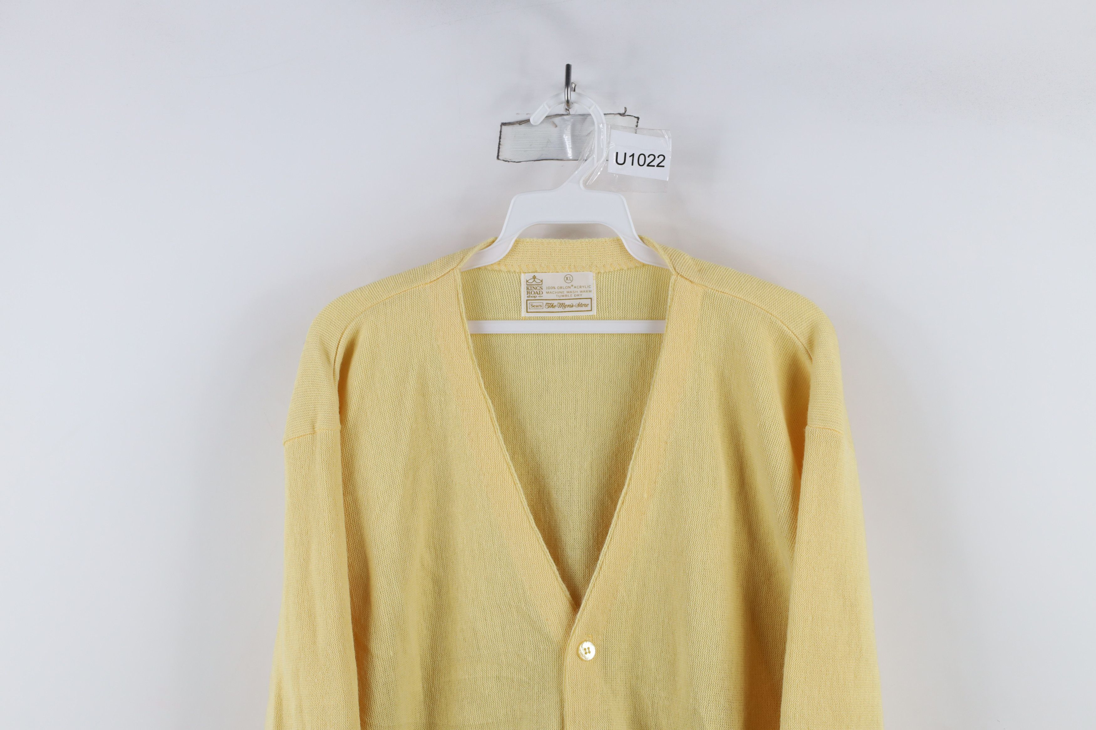 Vintage Vintage 60s 70s Streetwear Knit Cardigan Sweater Yellow USA Size US XL / EU 56 / 4 - 2 Thumbnail