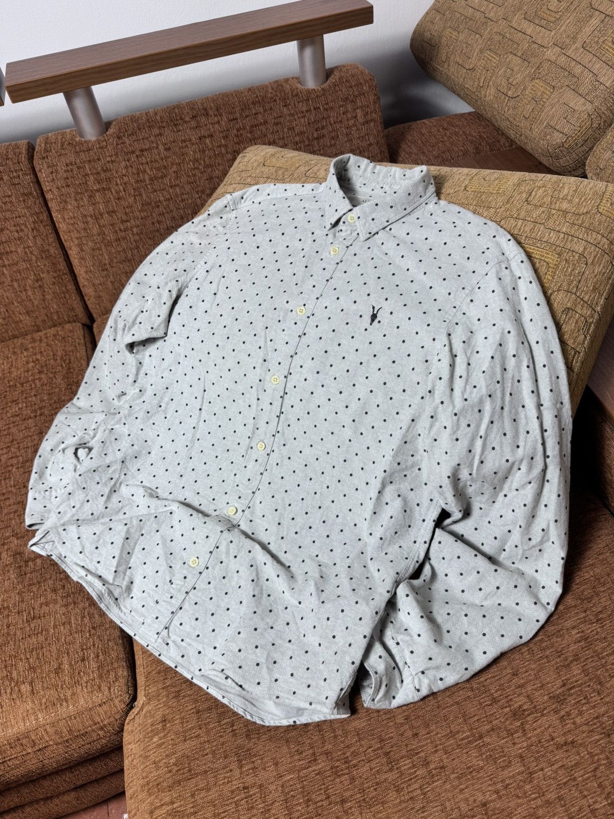Allsaints ALL SAINTS Long Sleeve Fairfield Polka Dot Spotty Shirt Size US M / EU 48-50 / 2 - 2 Thumbnail