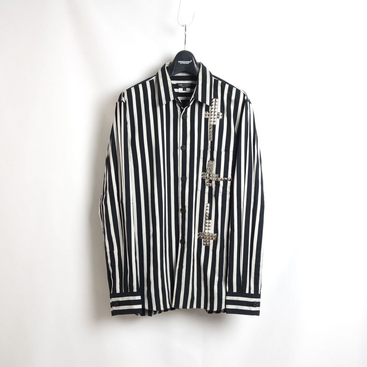 Comme des Garcons Homme Plus SS2013 "COMME des GARÇONS HOMME PLUS" Studded Striped Shirt Size US S / EU 44-46 / 1 - 1 Thumbnail