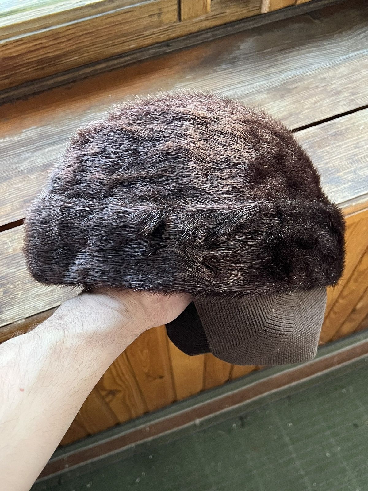 Vintage Vintage Rare Real fur Winter hat USSR hat Brezhnevka Size ONE SIZE - 1 Thumbnail