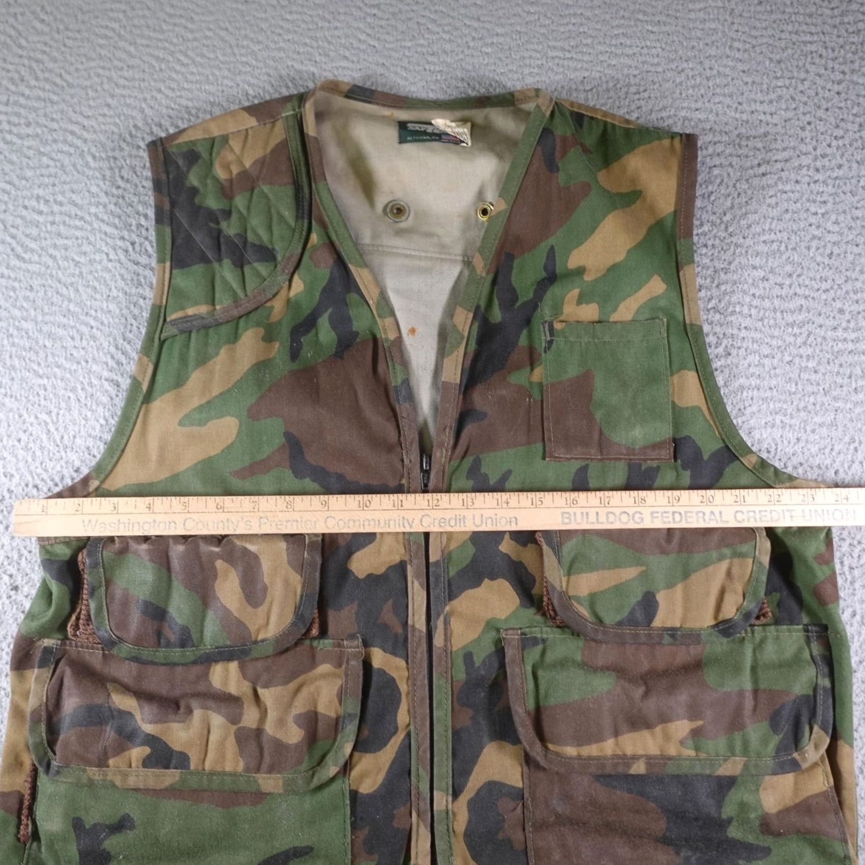 Vintage VINTAGE Saf-T-Bak Vest Mens XL Woodland Camo Hunting Shooting Made USA 80s Size US XL / EU 56 / 4 - 5 Thumbnail
