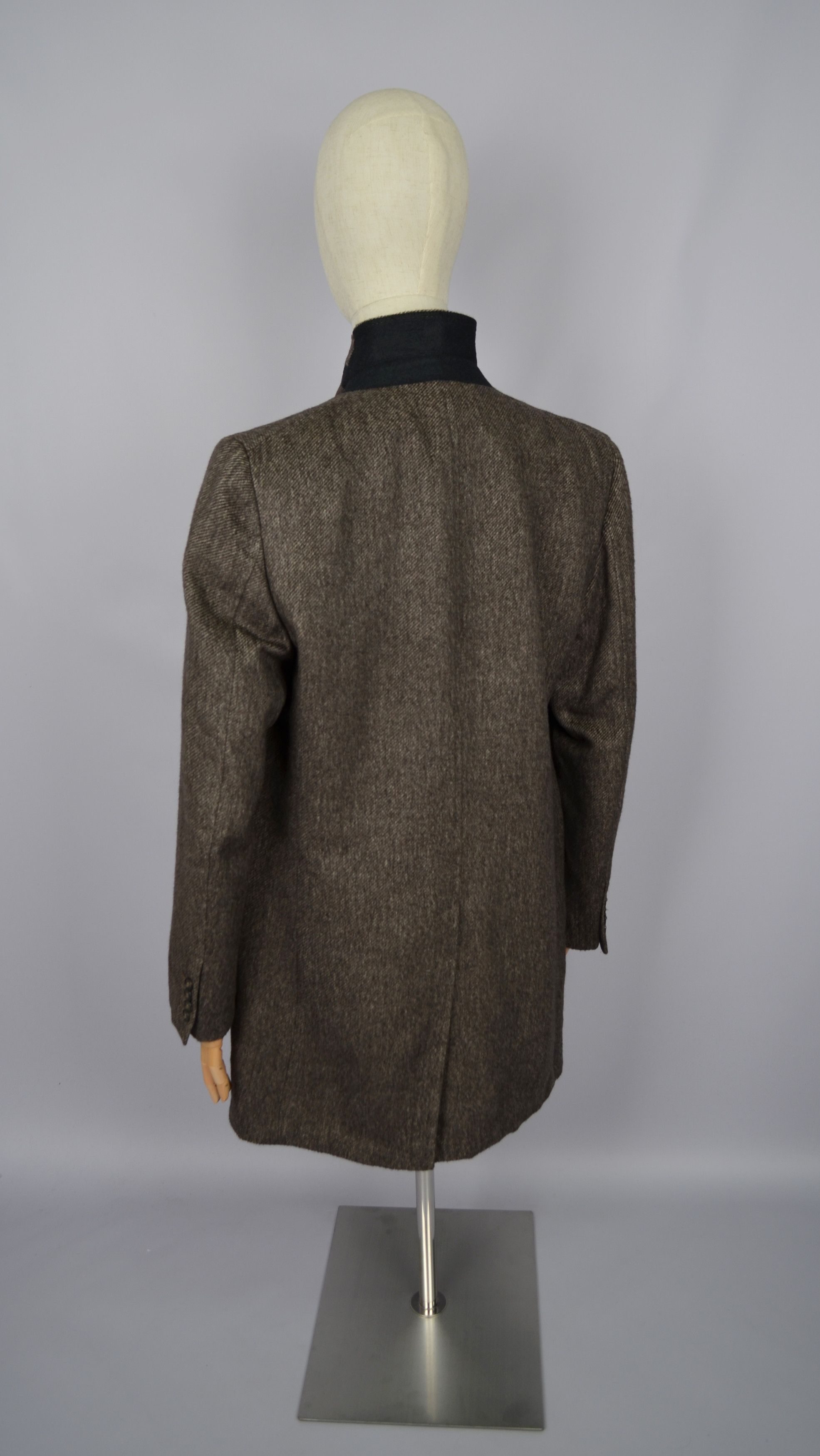 Designer × Tonello Tonello Alpaca Wool Cashmere Herringbone Brown Coat 54/L Size US L / EU 52-54 / 3 - 5 Thumbnail