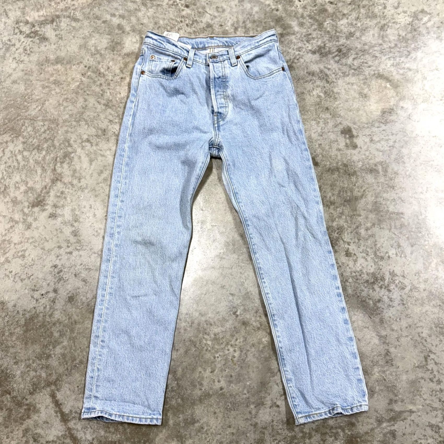 Levi's Levi's 501 Jeans Womens Blue Light Wash High Rise Straight Button Fly Denim 25x26 Regular 5-Pocket Womens Jeans Size 42" / US 20 - 5 Thumbnail