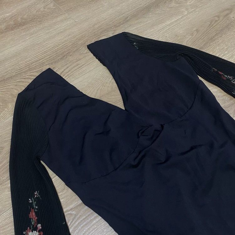 Roberto Cavalli × Vintage Roberto Cavalli floral black midi dress 2007 year Size XL / US 12-14 / IT 48-50 - 2 Thumbnail