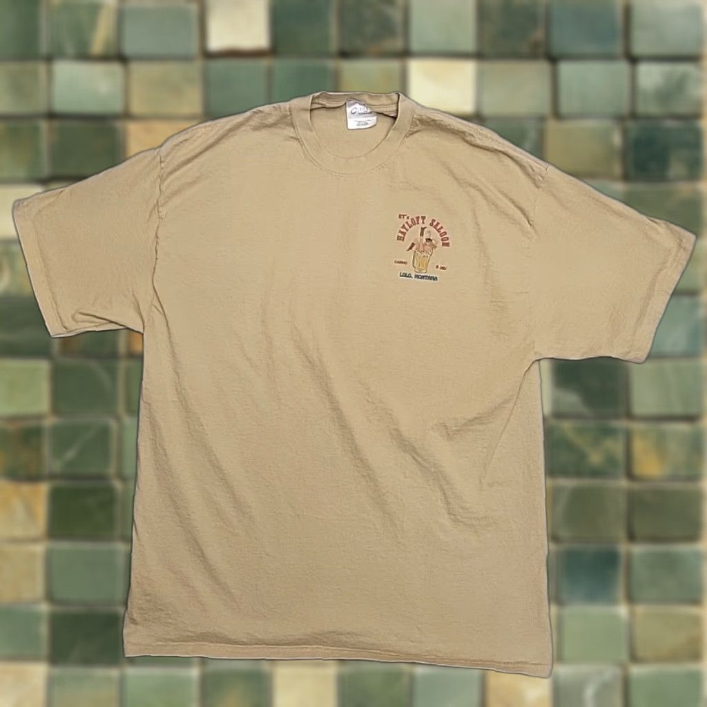 Vintage KT's Hayloft Saloon Shirt Mens XL Khaki Beer Casino Bar Deli Retro Vintage Cotton Graphic Print Crew Neck Short Sleeve T-Shirt MT 80s 90s Mens Size US XL / EU 56 / 4 - 1 Thumbnail
