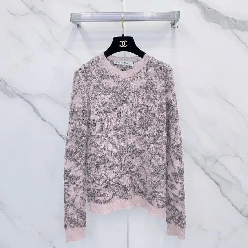 Dior Dior Pink Cashmere Blend Long Sleeve Sweater 0089 Size S / US 4 / IT 40 - 1 Thumbnail