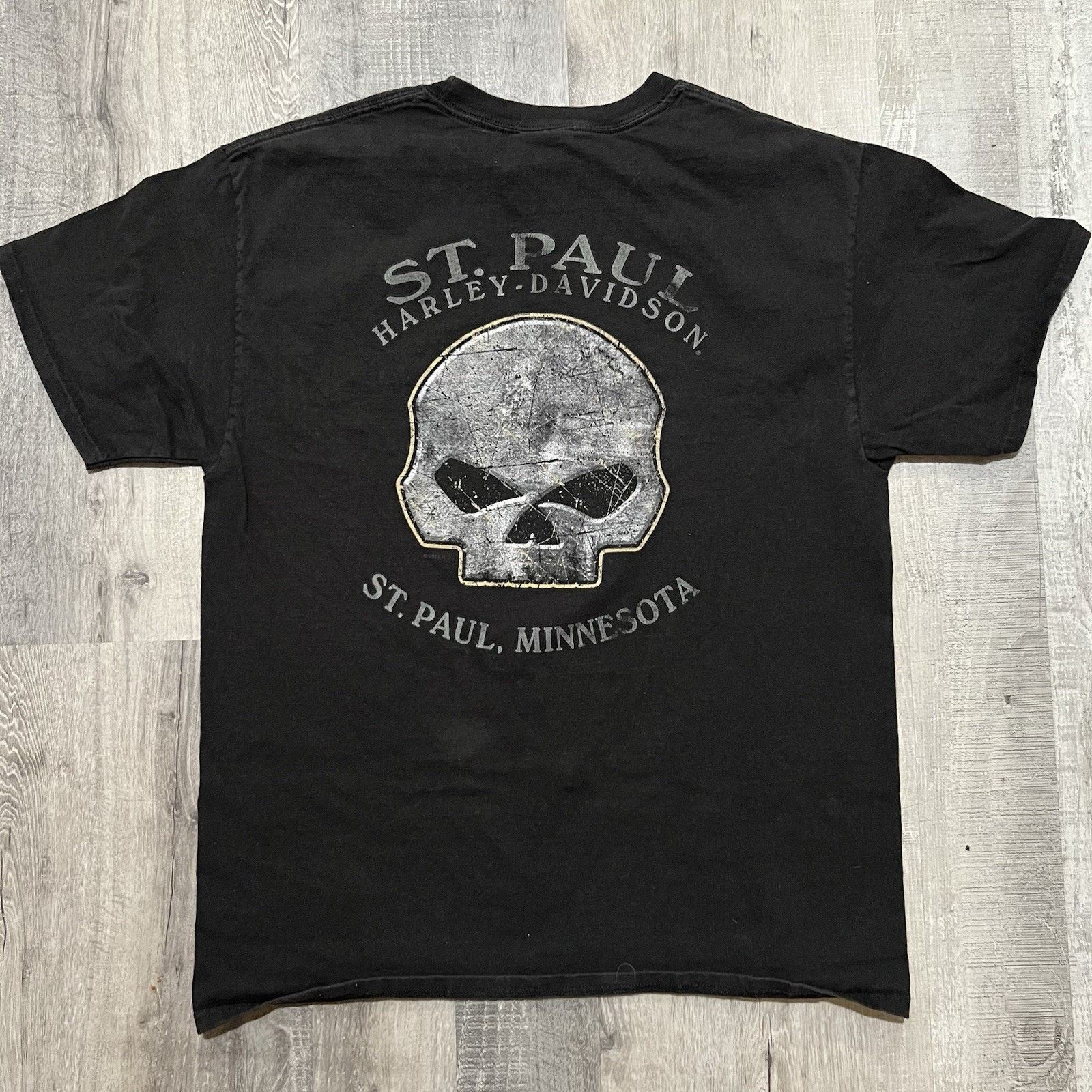 Harley Davidson Harley Davidson St Paul Minnesota Black Skull Motorcycle Tee Size US L / EU 52-54 / 3 - 2 Thumbnail