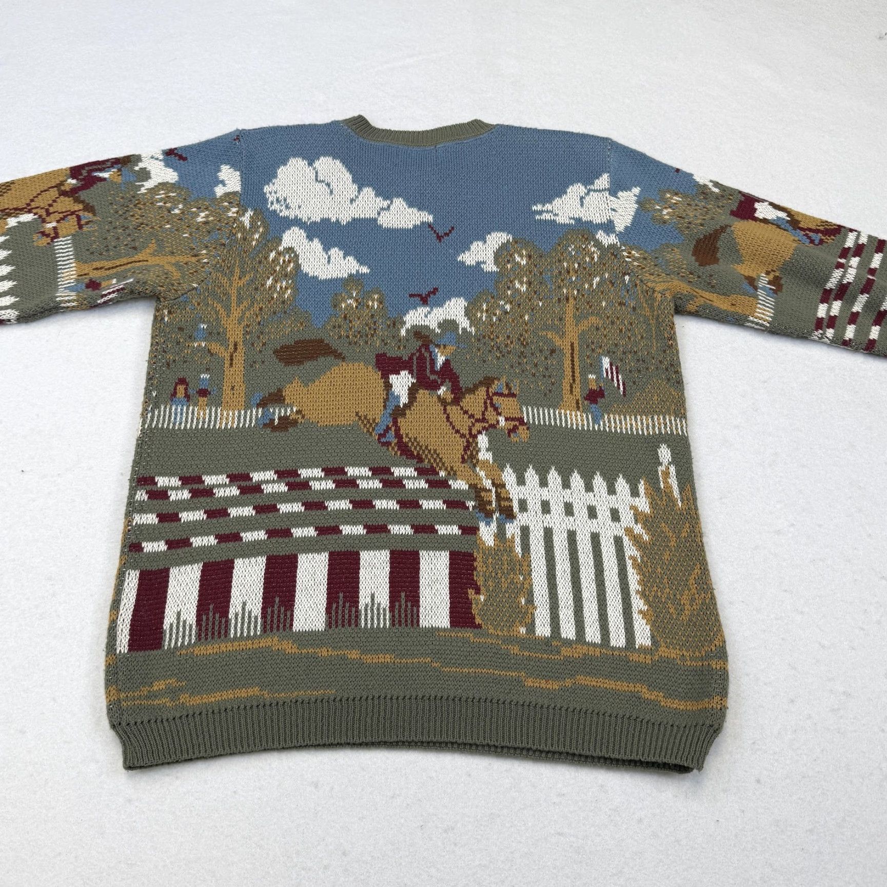 Vintage VINTAGE Alfred Dunner Sweater Womens Medium Green Horse Equestrian Scene USA Size M / US 6-8 / IT 42-44 - 6 Thumbnail