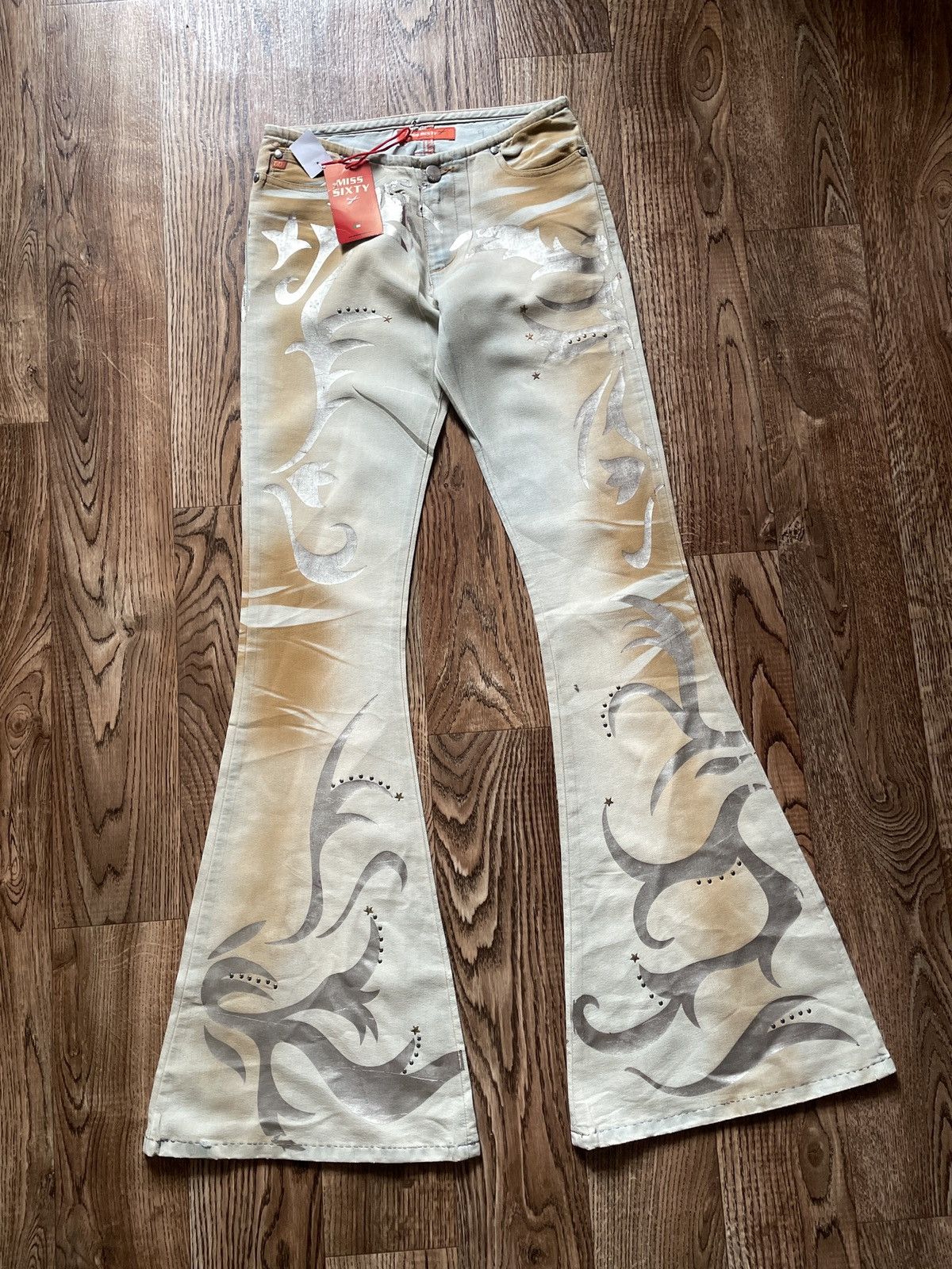 Miss Sixty Vintage Miss Sixty Jeans Flared Distressed 00s Low Rice Size 25" / US 0 / IT 36 - 2 Thumbnail