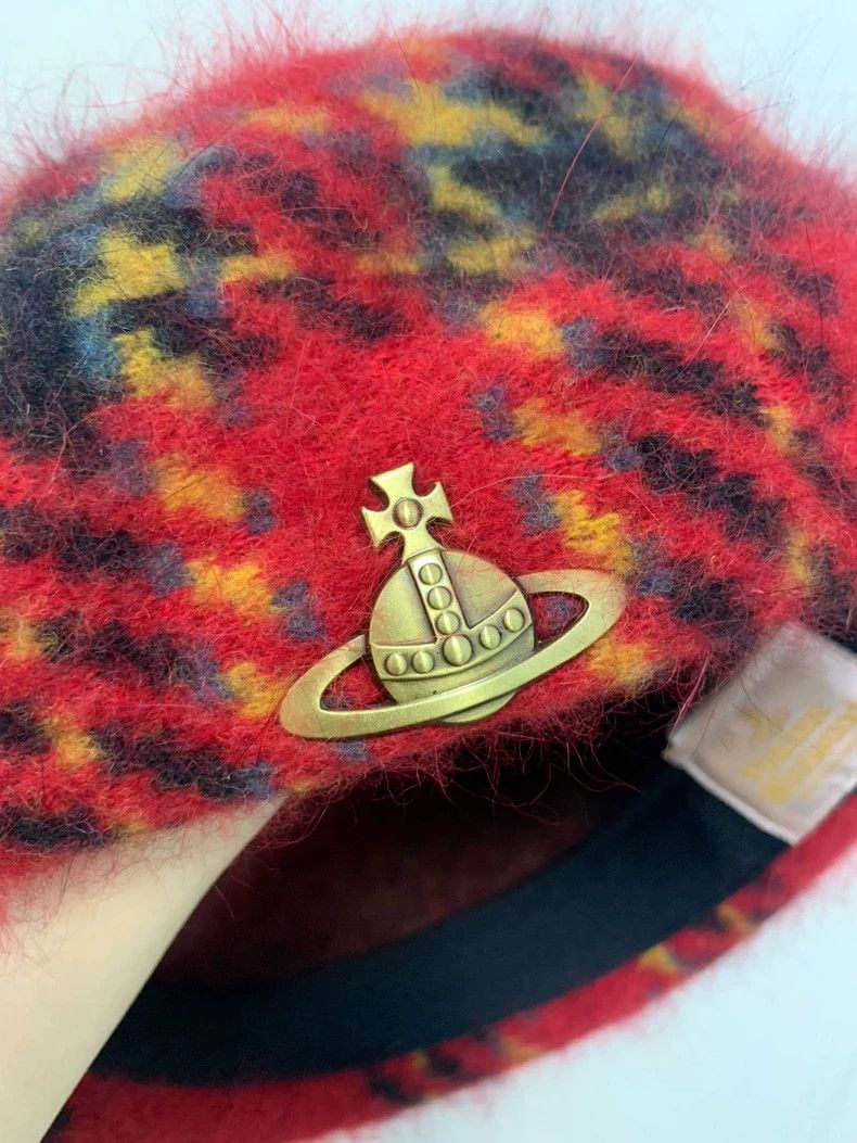Vivienne Westwood Vivienne Westwood Red checkered hat with metal label and o Size ONE SIZE - 3 Thumbnail