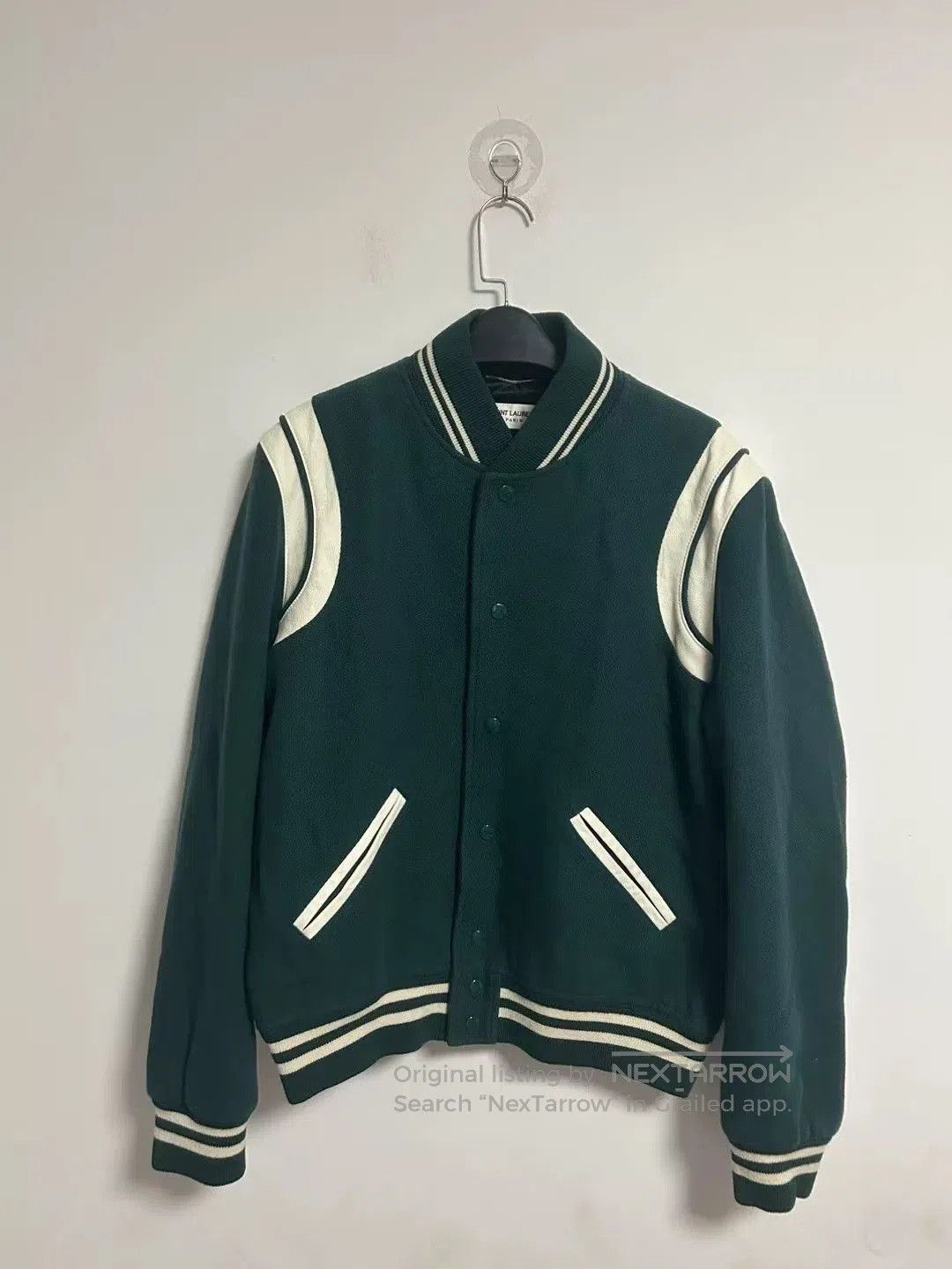 Saint Laurent Paris Saint Laurent Green Baseball Jacket. Size US M / EU 48-50 / 2 - 1 Thumbnail