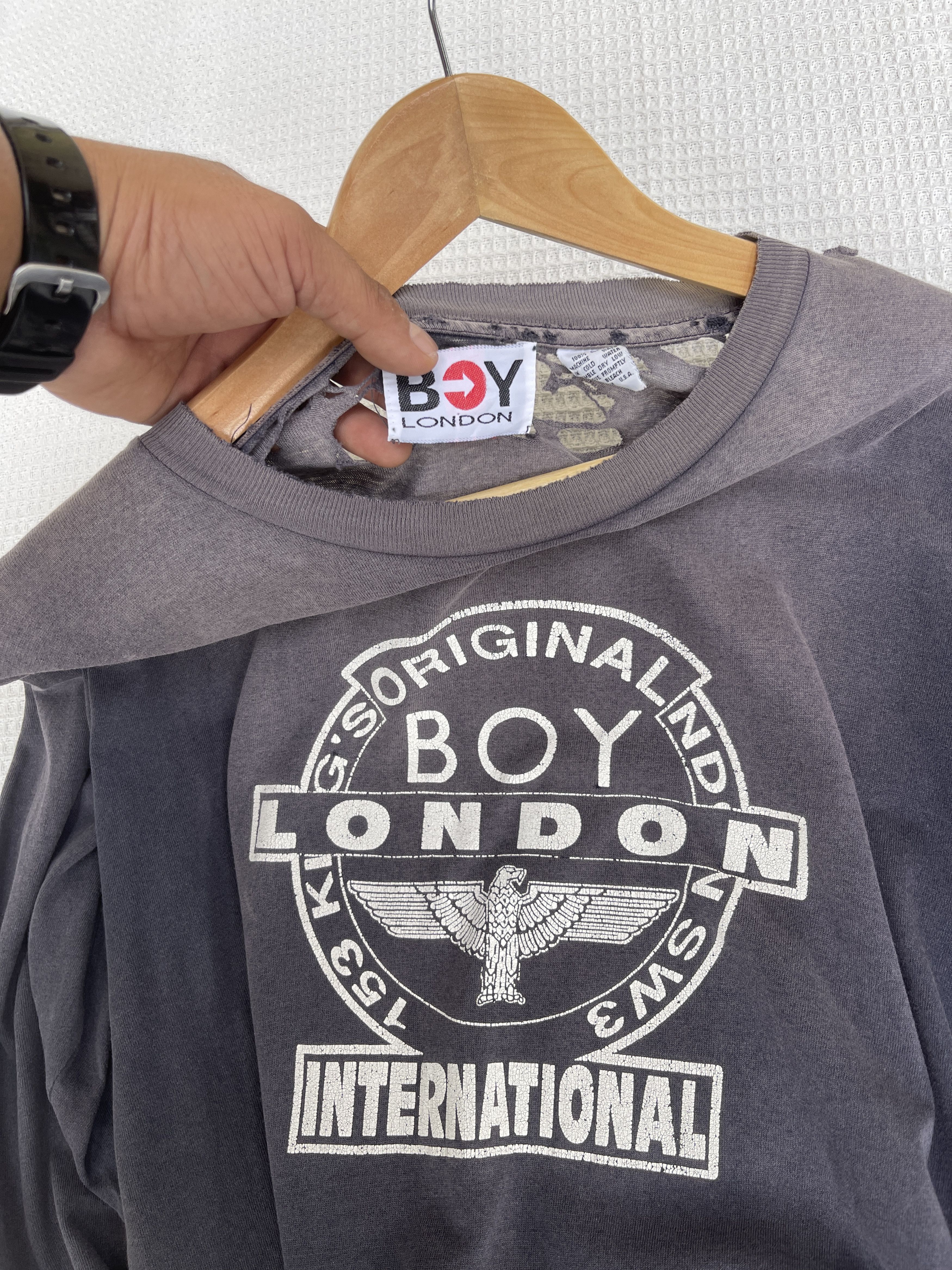 Boy London THRASHED FADED🔥Vtg90s Boy London ERD GRUNGE L.Sleeve Tee Size US L / EU 52-54 / 3 - 13 Thumbnail