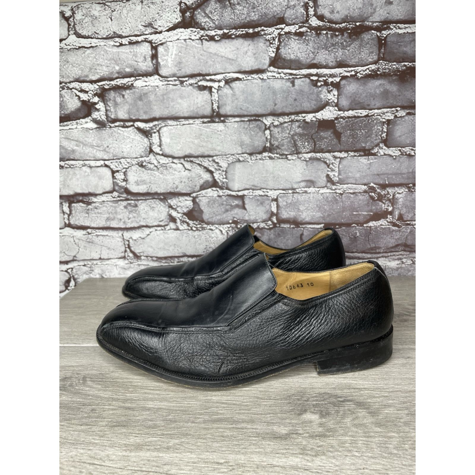 Magnanni Magnanni 10643 Black Leather Slip On Loafers Dress Shoes Men Size US 10 / EU 43 - 14 Thumbnail