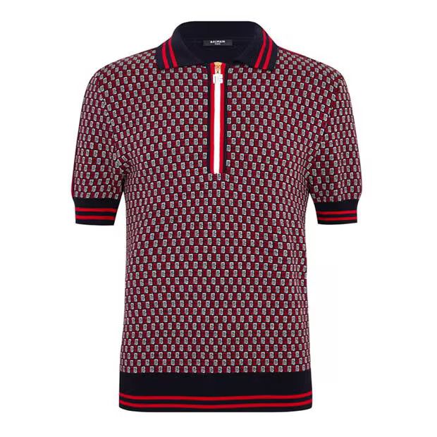 image of Balmain O1G2R1Mq0324 Polo Shirt In Multicolor, Men's (Size 2XL)