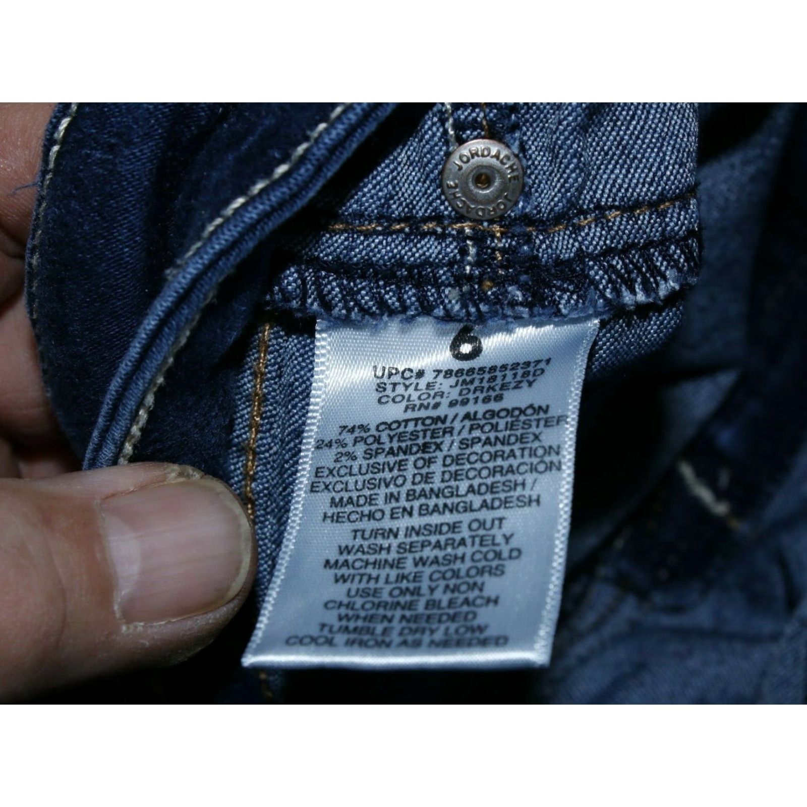 Jordache Jordache Jeans Women's Size 6 Blue Crop Super Skinny Denim 28X23 5-Pocket Logo Rise Mid Zip Size 28" / US 6 / IT 42 - 6 Thumbnail