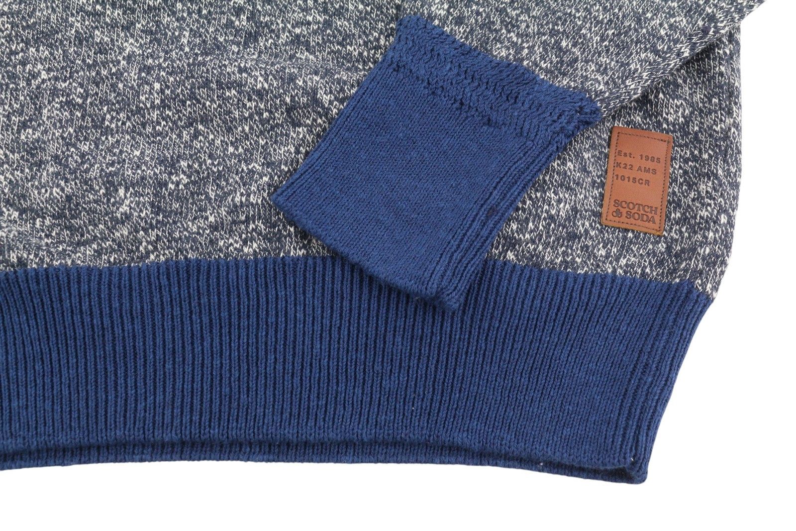 Scotch & Soda M Blue Melange Crew Collar Tight Knit Pull On Jumper 91033 Size US M / EU 48-50 / 2 - 6 Thumbnail