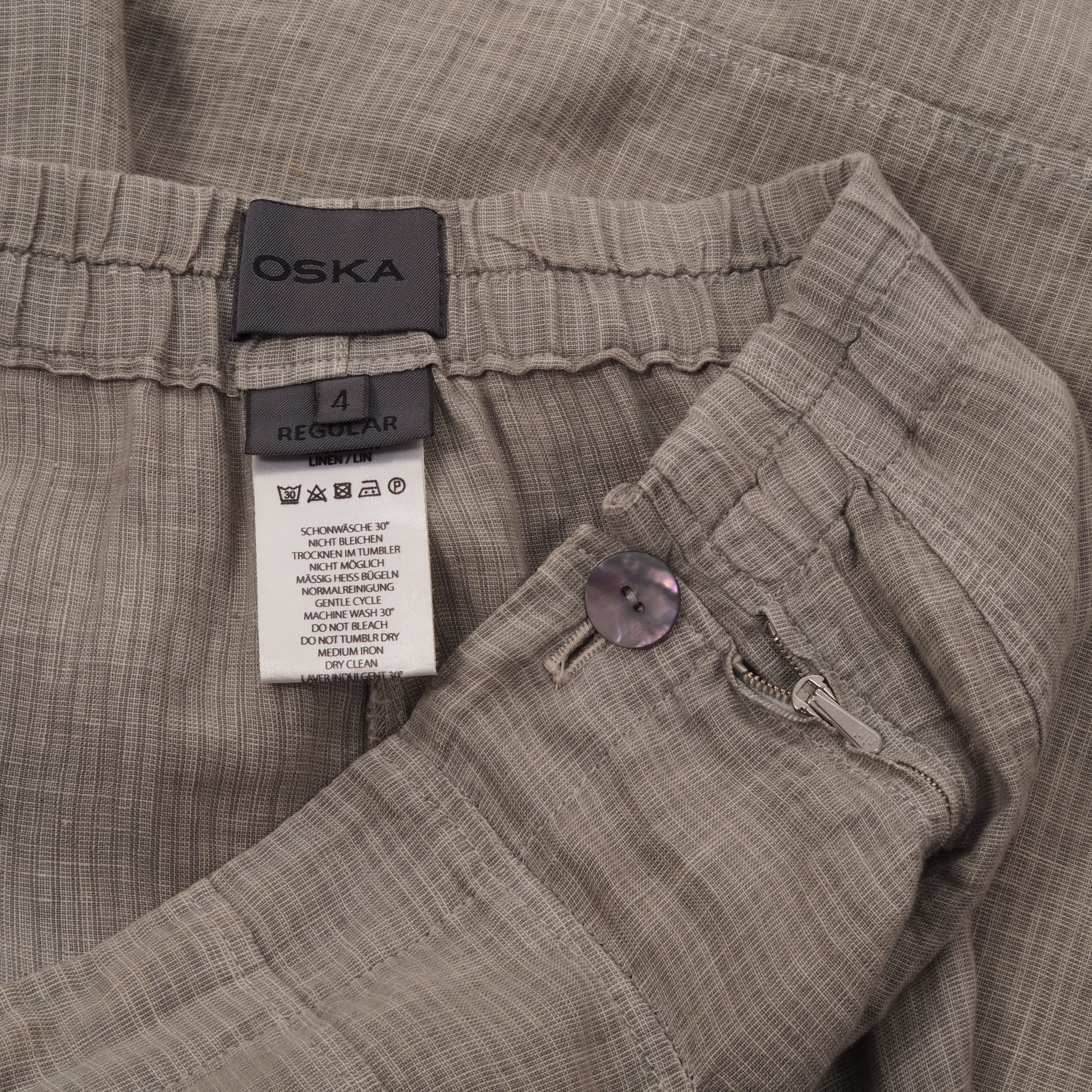 Designer × Other × Rundholz Oska Beige Gray Linen Balloon Wide Leg Culottes Pants size 4 Size 34" / US 12 / IT 48 - 4 Thumbnail