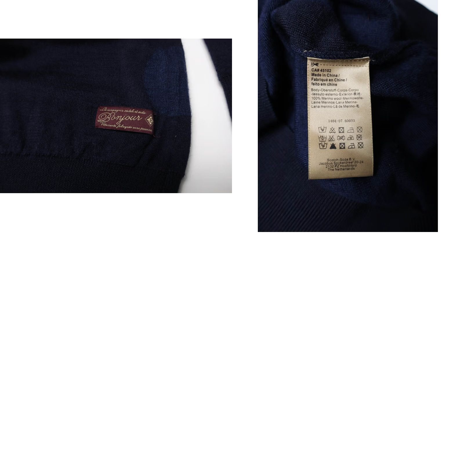Scotch & Soda SCOTCH & SODA Jumper Men's MEDIUM Blue Pure Merino Wool Crew Neck Patterned Size US M / EU 48-50 / 2 - 8 Thumbnail