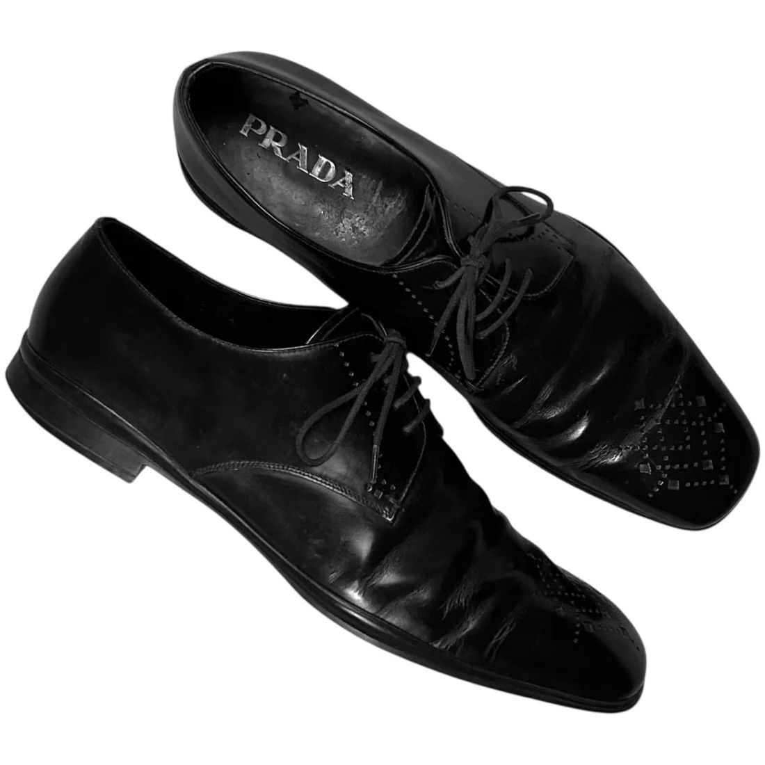 Prada Prada Perforated Square Toe Derbies Size US 8 / EU 41 - 3 Thumbnail