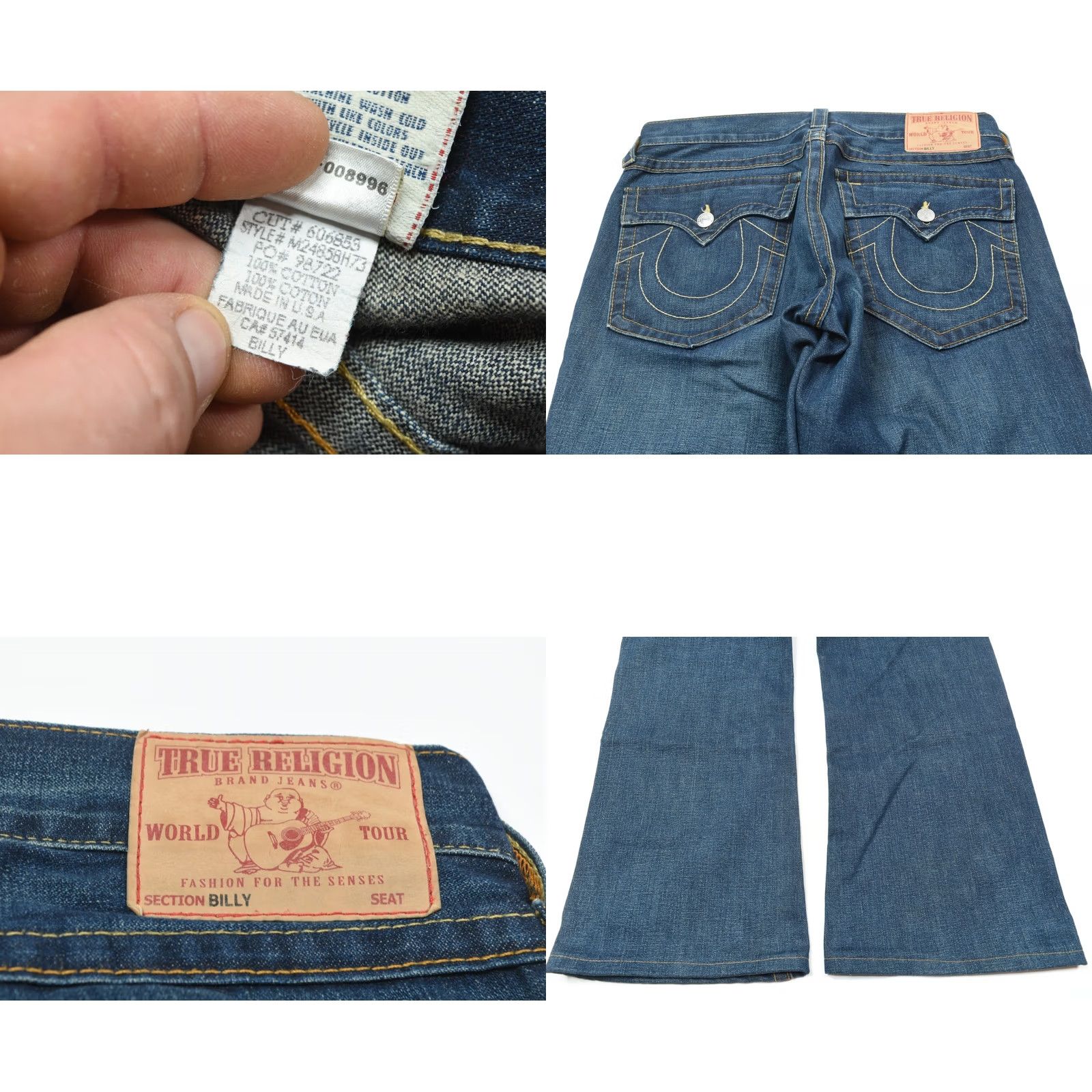 True Religion VINTAGE True Religion BILLY Bootcut Jeans Mens 34 Blue Flap-Pockets Made in USA Size US 34 / EU 50 - 8 Thumbnail
