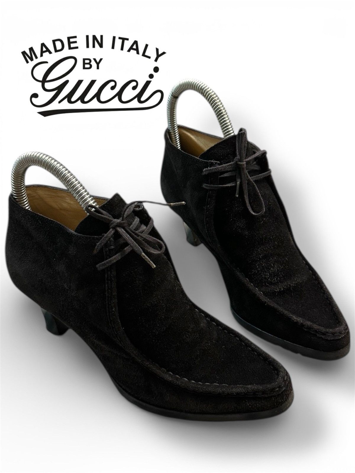 Gucci Gucci Made in Italy Black Suede Leather Ankle Boots Size US 5.5 / IT 35.5 - 1 Thumbnail