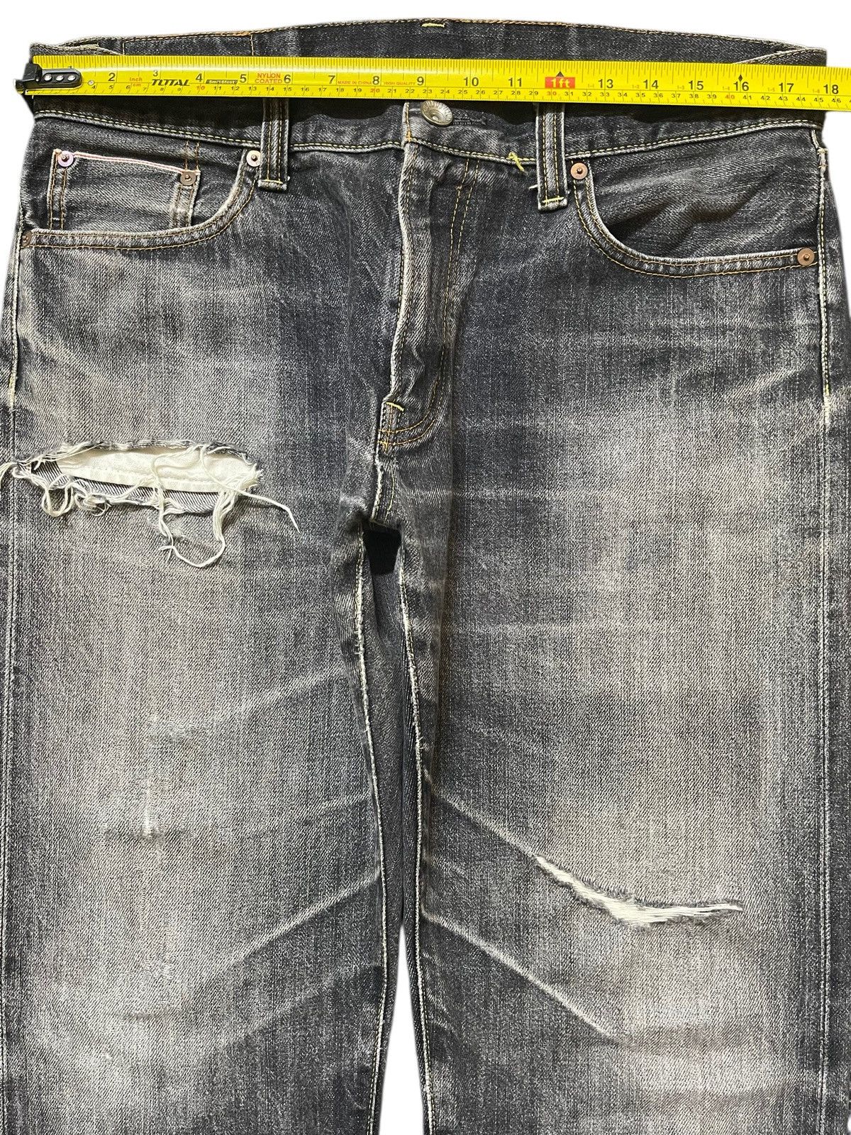 Uniqlo Vintage Japanese Uniqlo Selvedge Faded Stone Wash Distressed Size US 35 - 14 Thumbnail