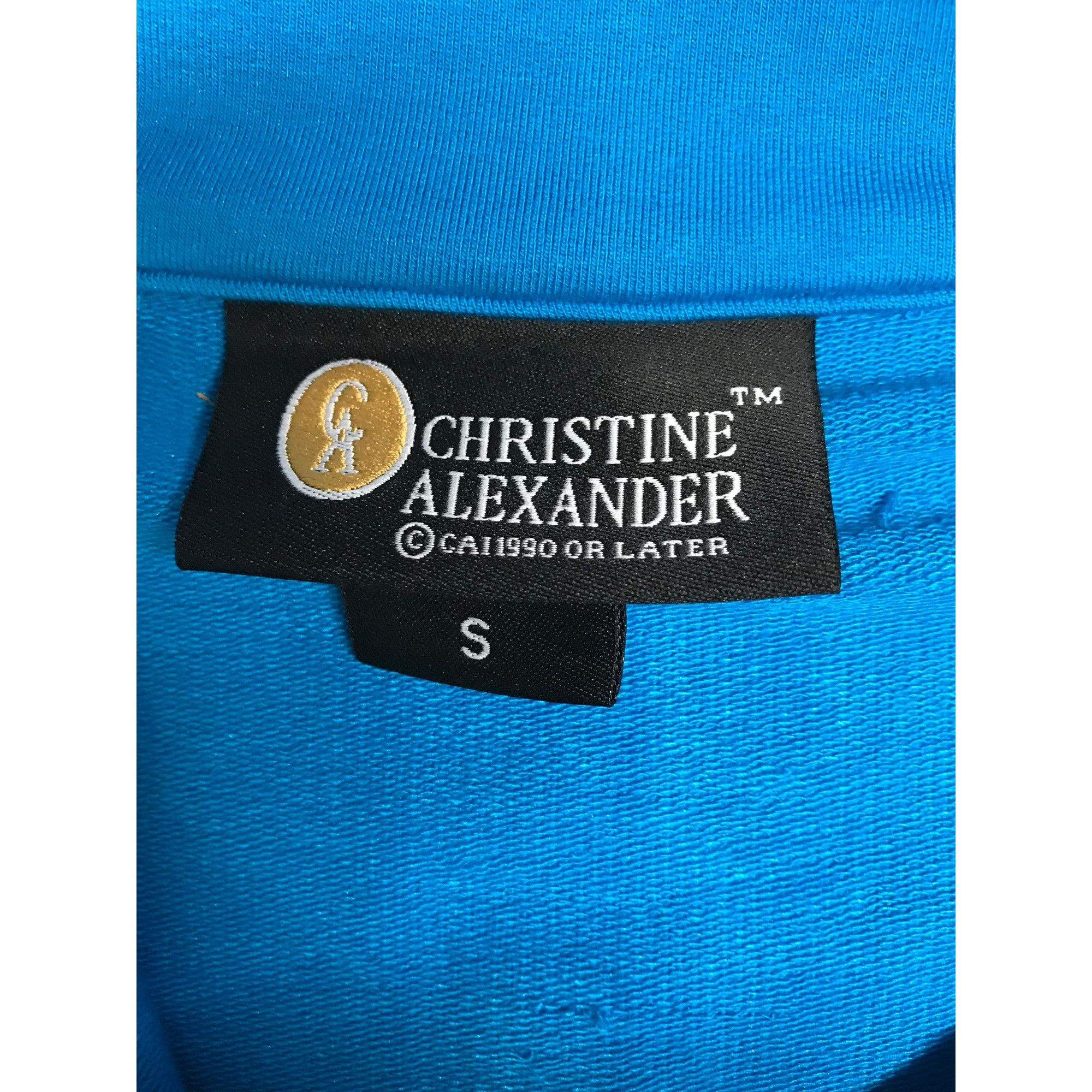 Swarovski Christine Alexander Small Blue Cotton Sport Track Jacket Gym Size S / US 4 / IT 40 - 10 Thumbnail